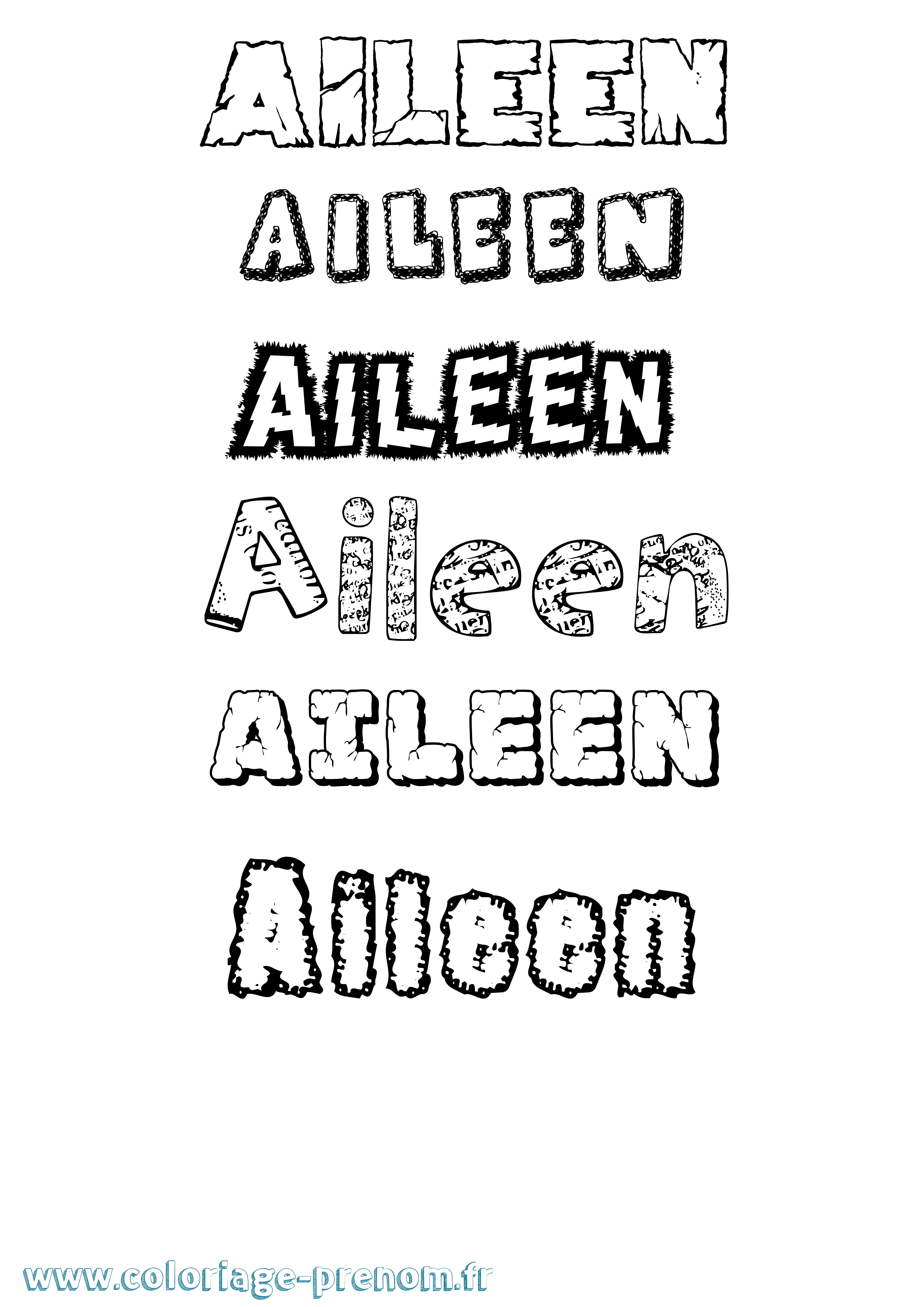 Coloriage Aileen Destructuré Coloriage prénom Aileen Destructuré