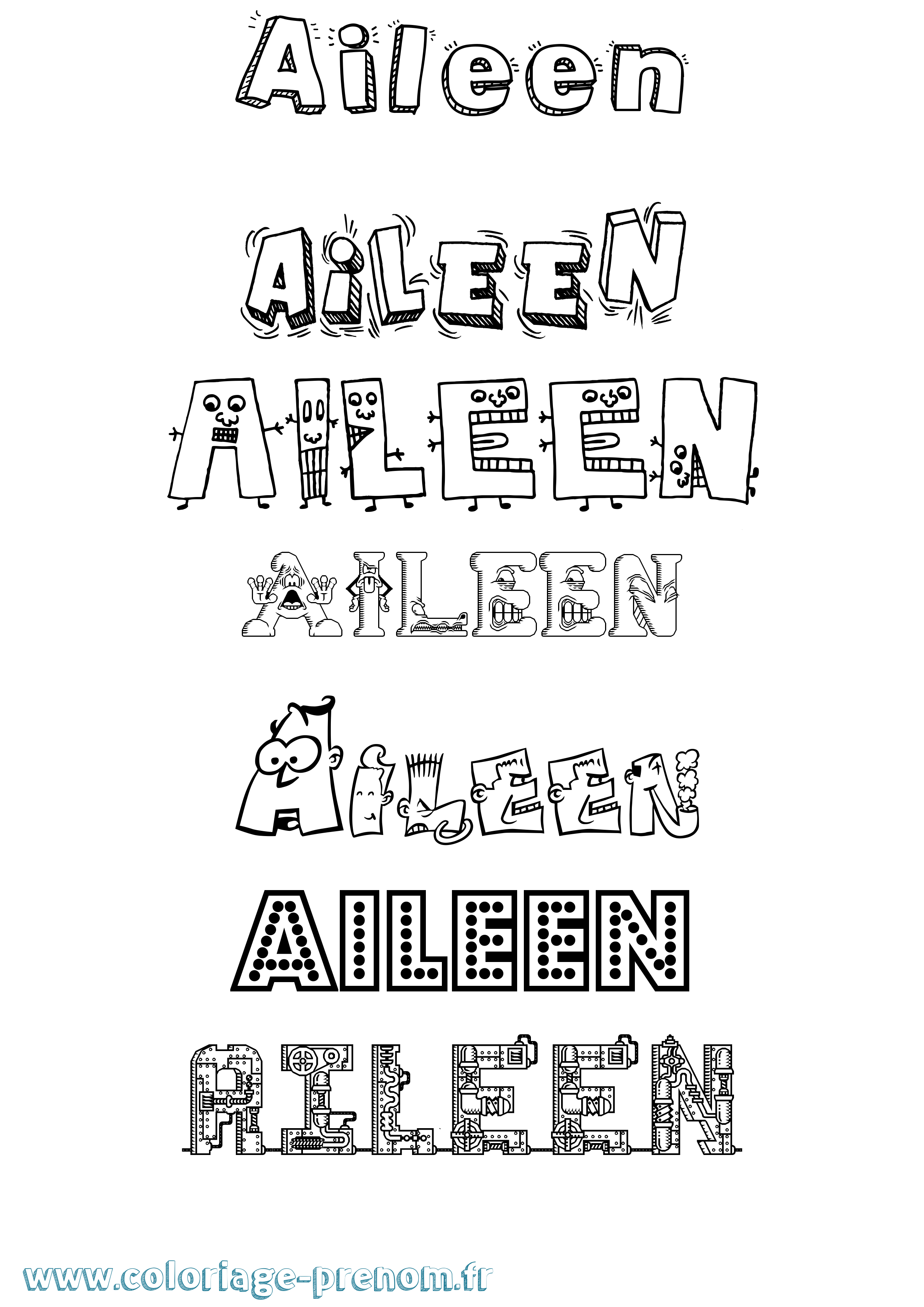 Coloriage Aileen Fun Coloriage prénom Aileen Fun