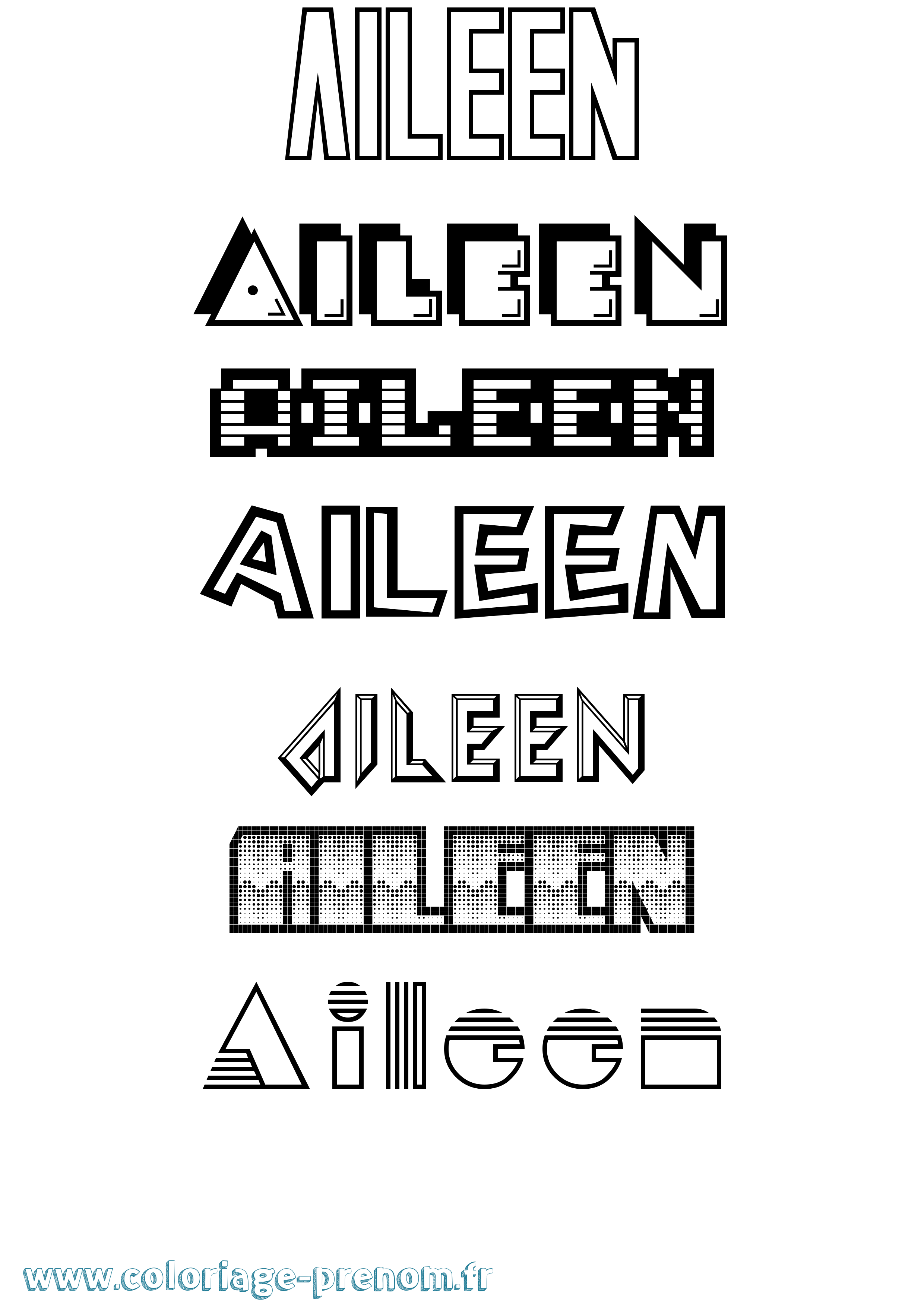 Coloriage Aileen Jeux Vidéos Coloriage prénom Aileen Jeux Vidéos