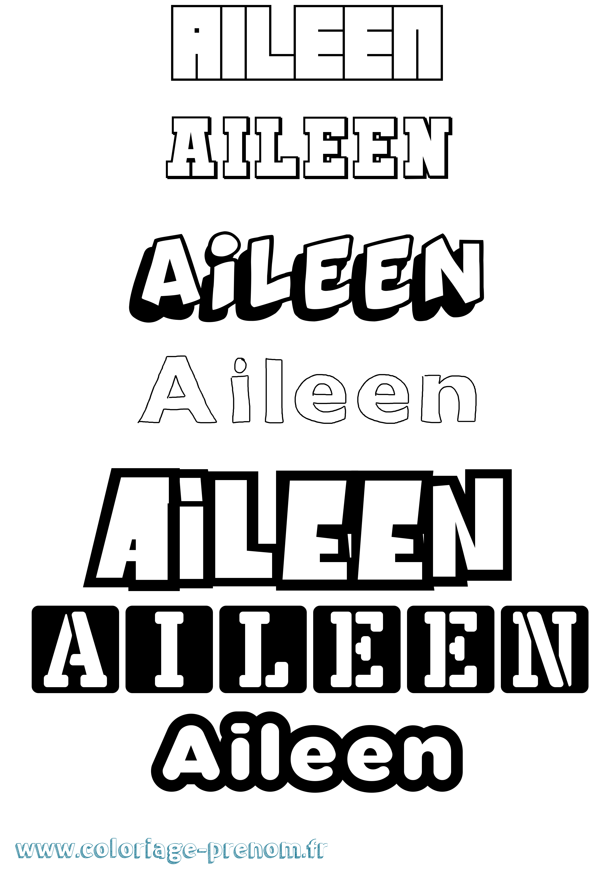 Coloriage Aileen Simple Coloriage prénom Aileen Simple