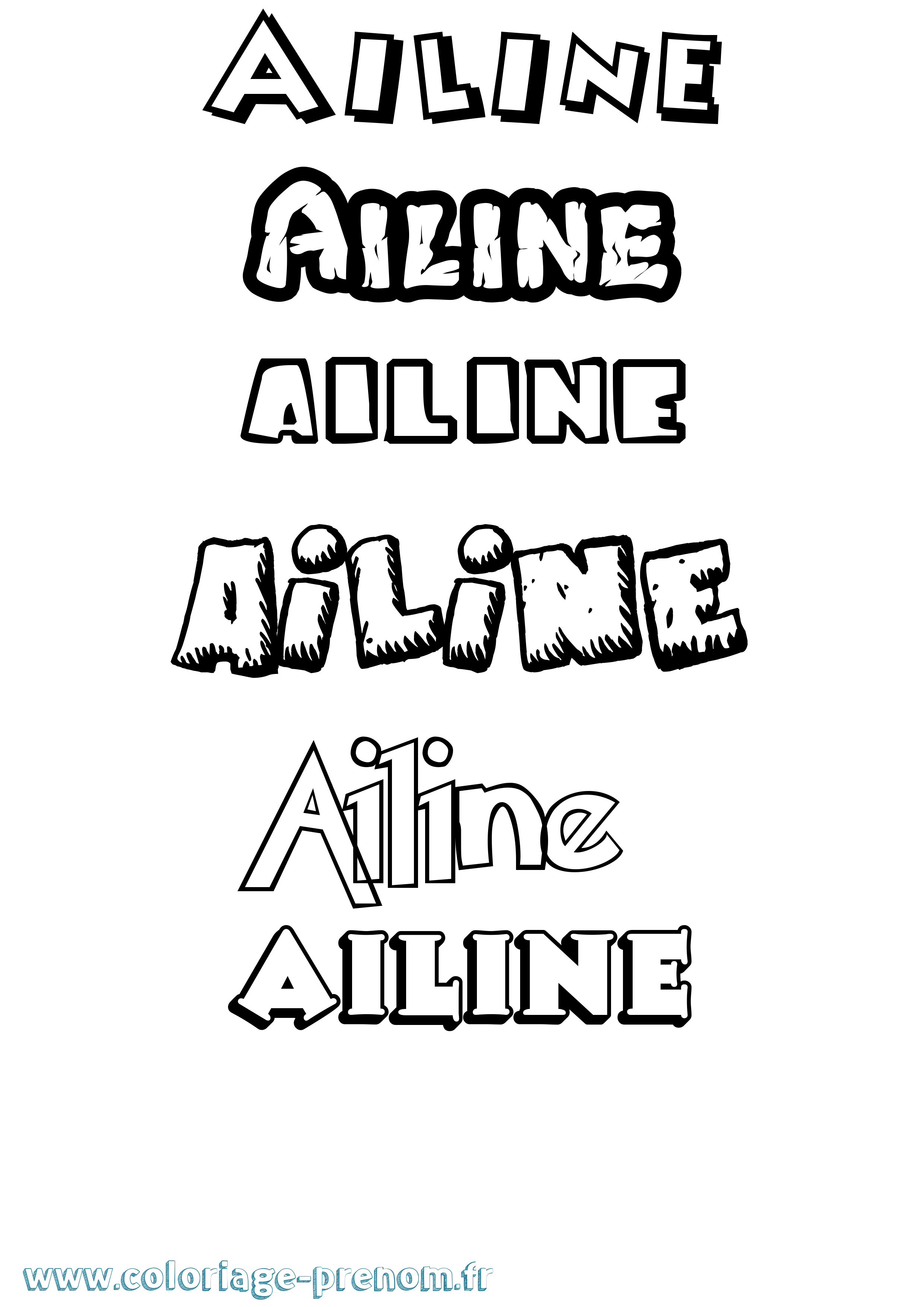 Coloriage prénom Ailine Dessin Animé