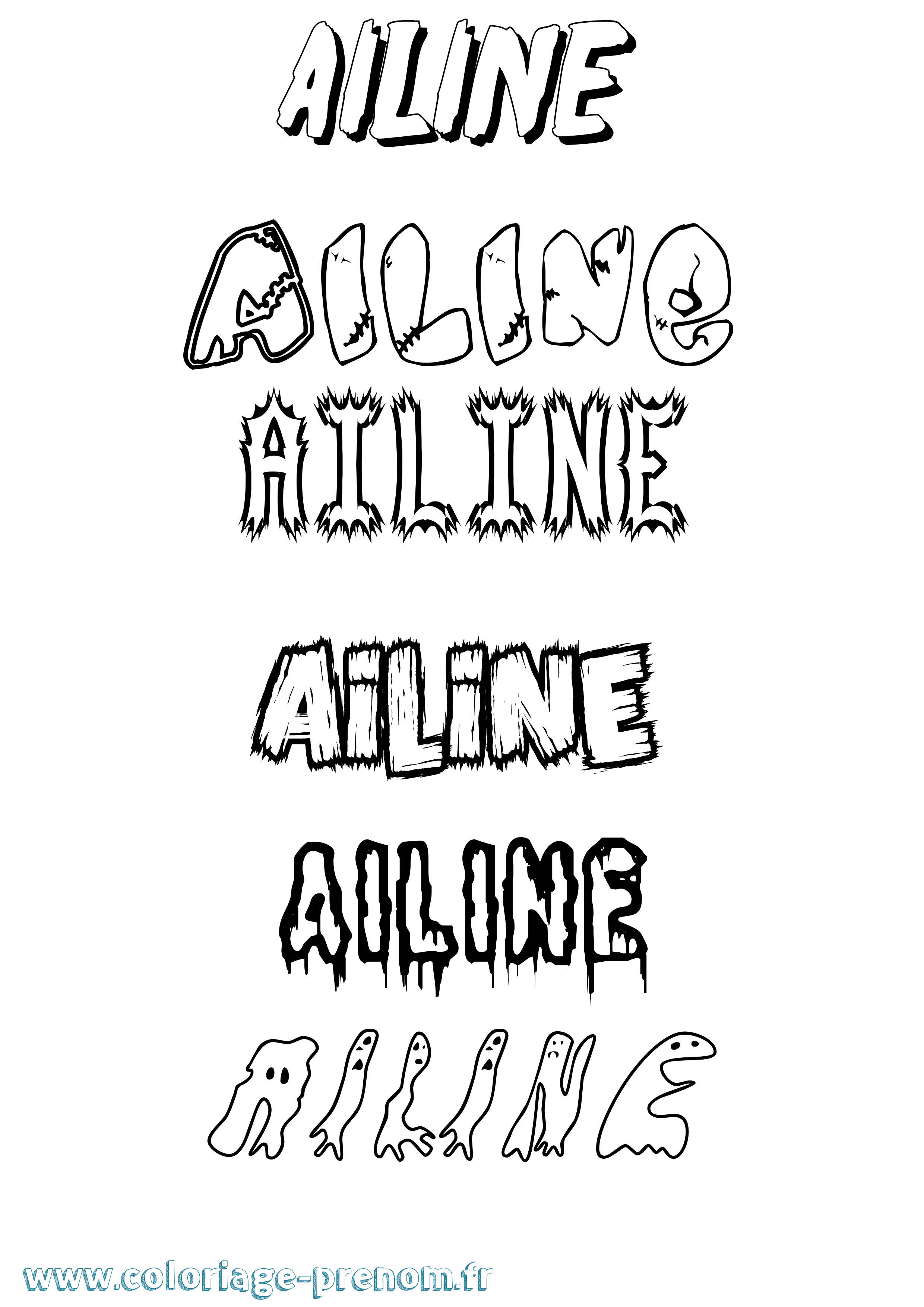 Coloriage prénom Ailine Frisson