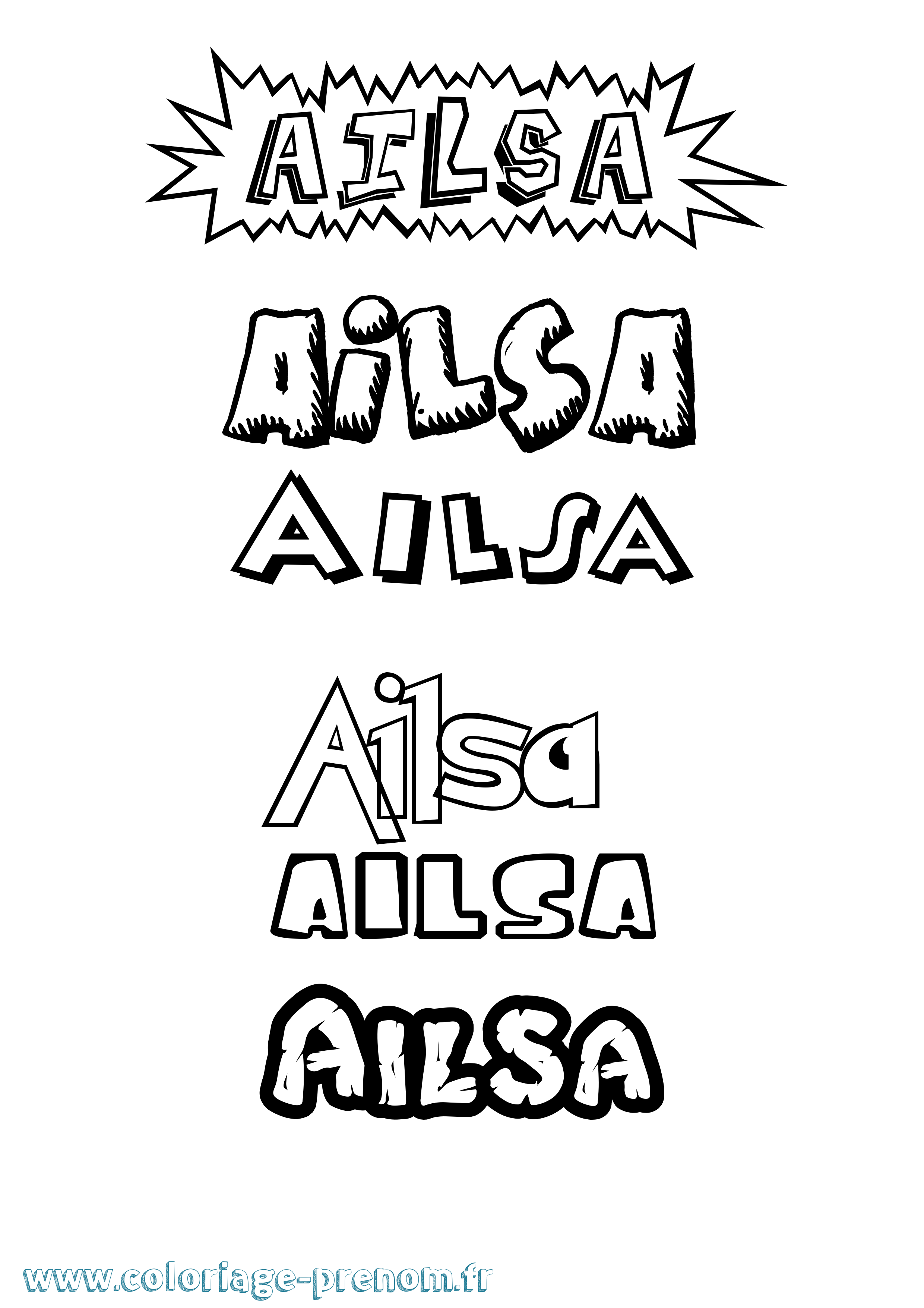 Coloriage prénom Ailsa Dessin Animé