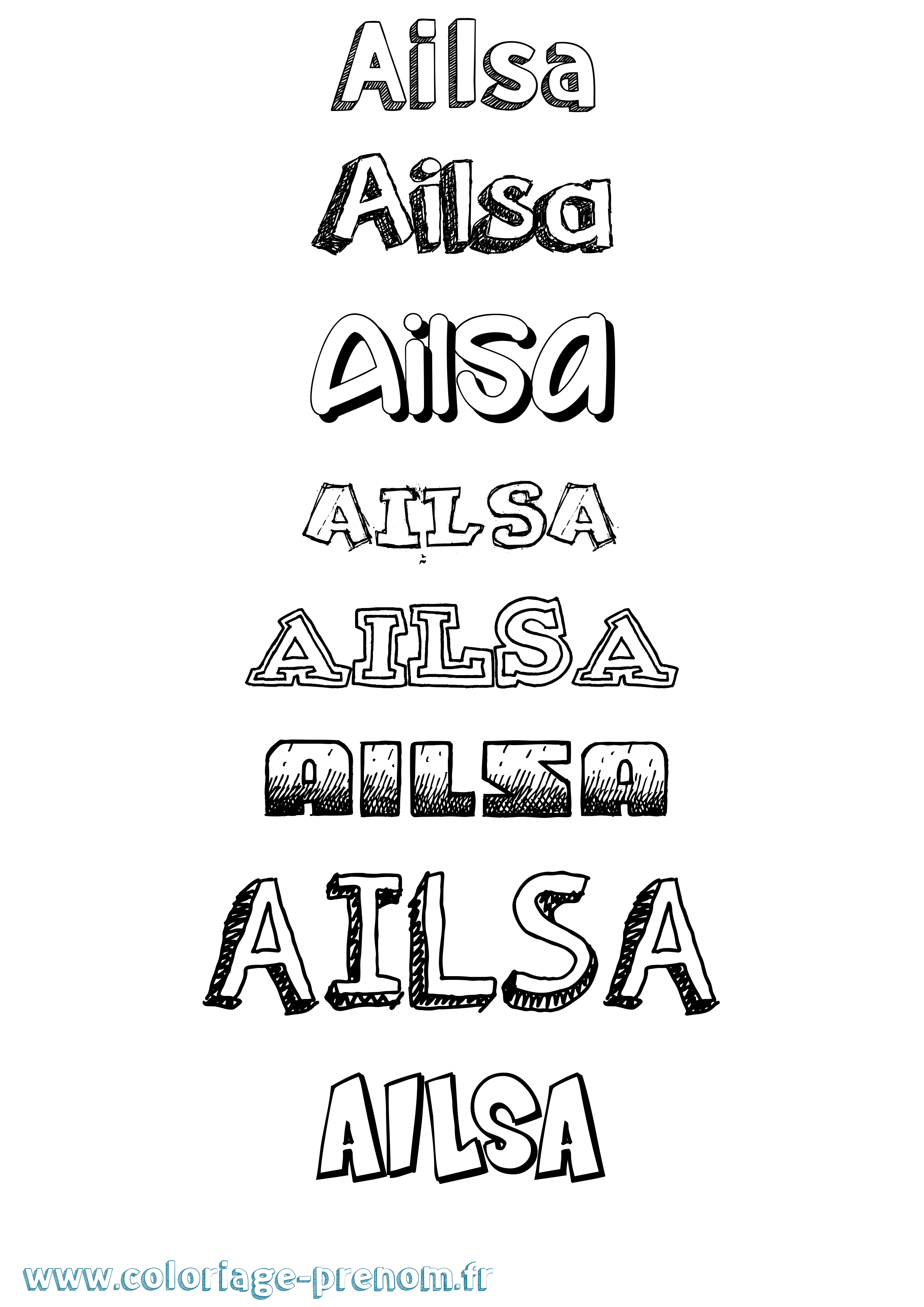 Coloriage prénom Ailsa Dessiné