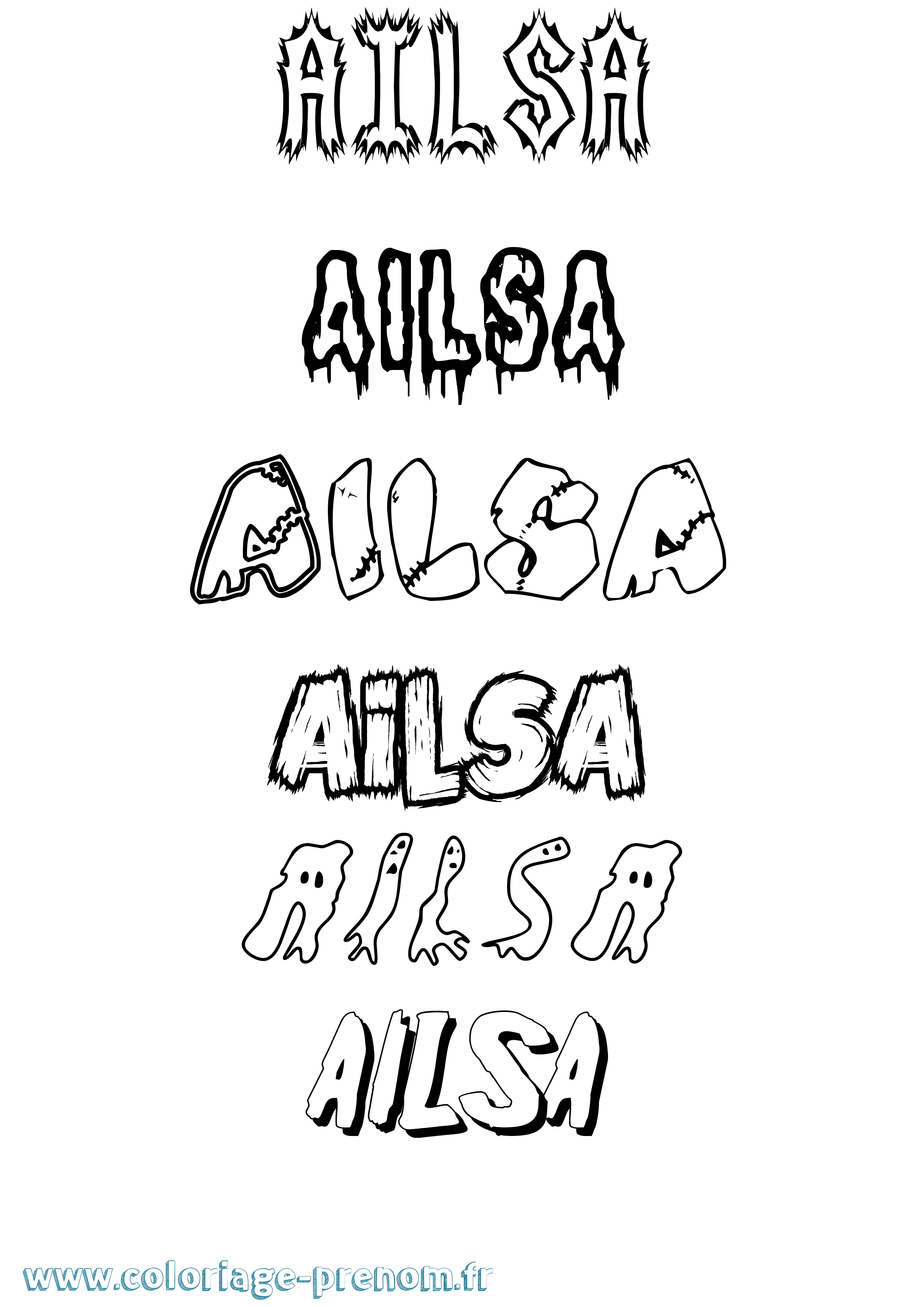 Coloriage prénom Ailsa Frisson