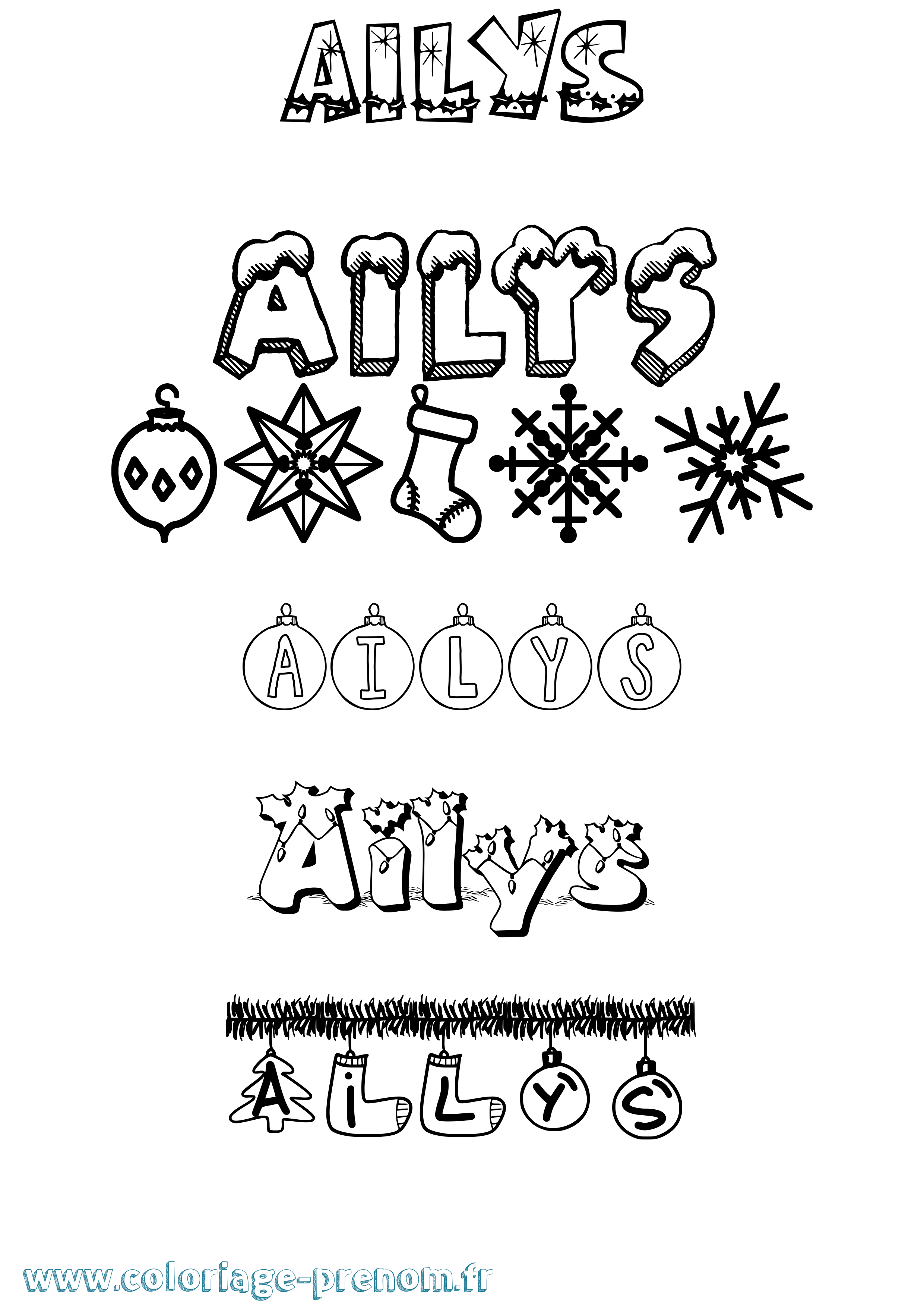 Coloriage prénom Ailys