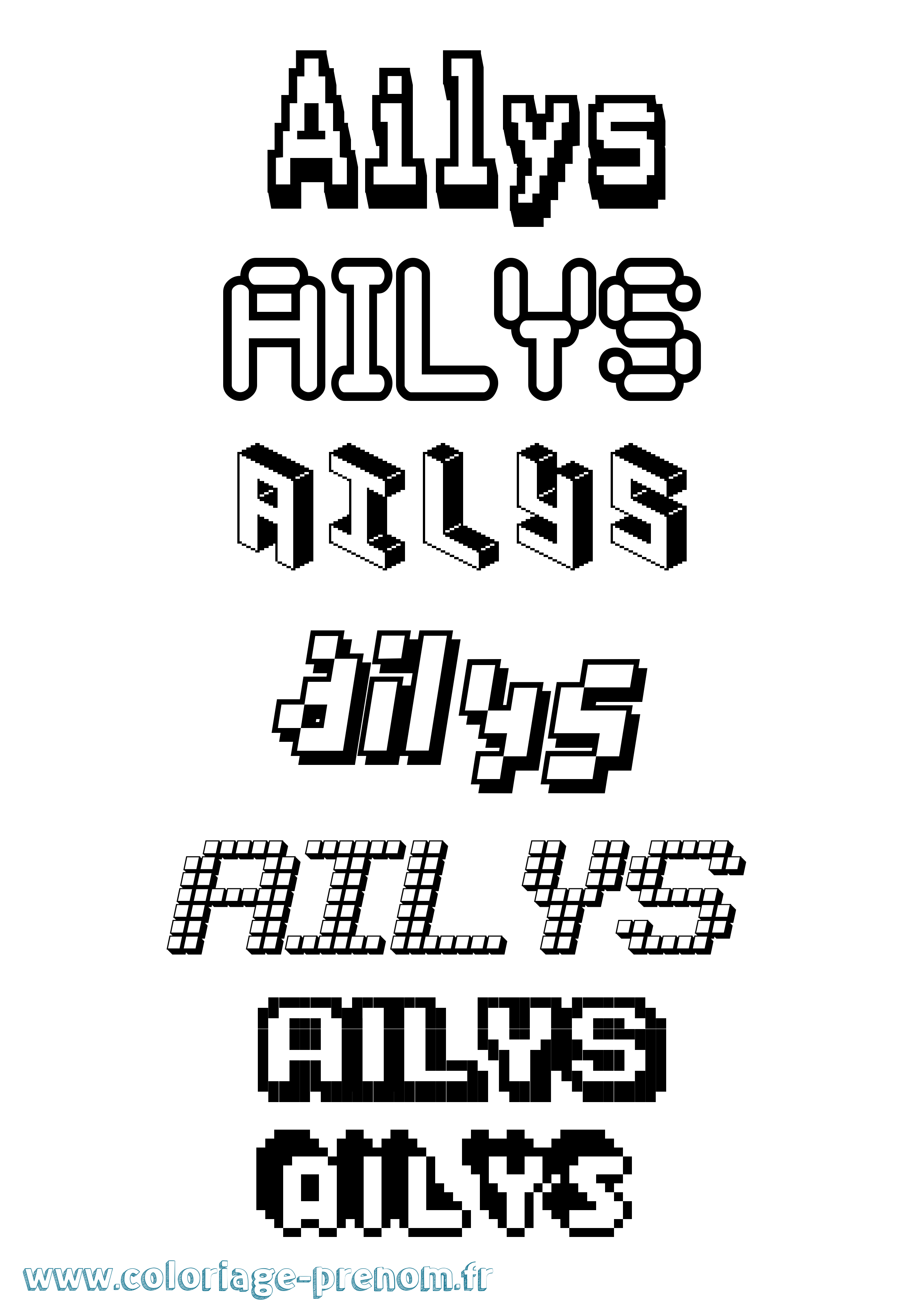 Coloriage prénom Ailys