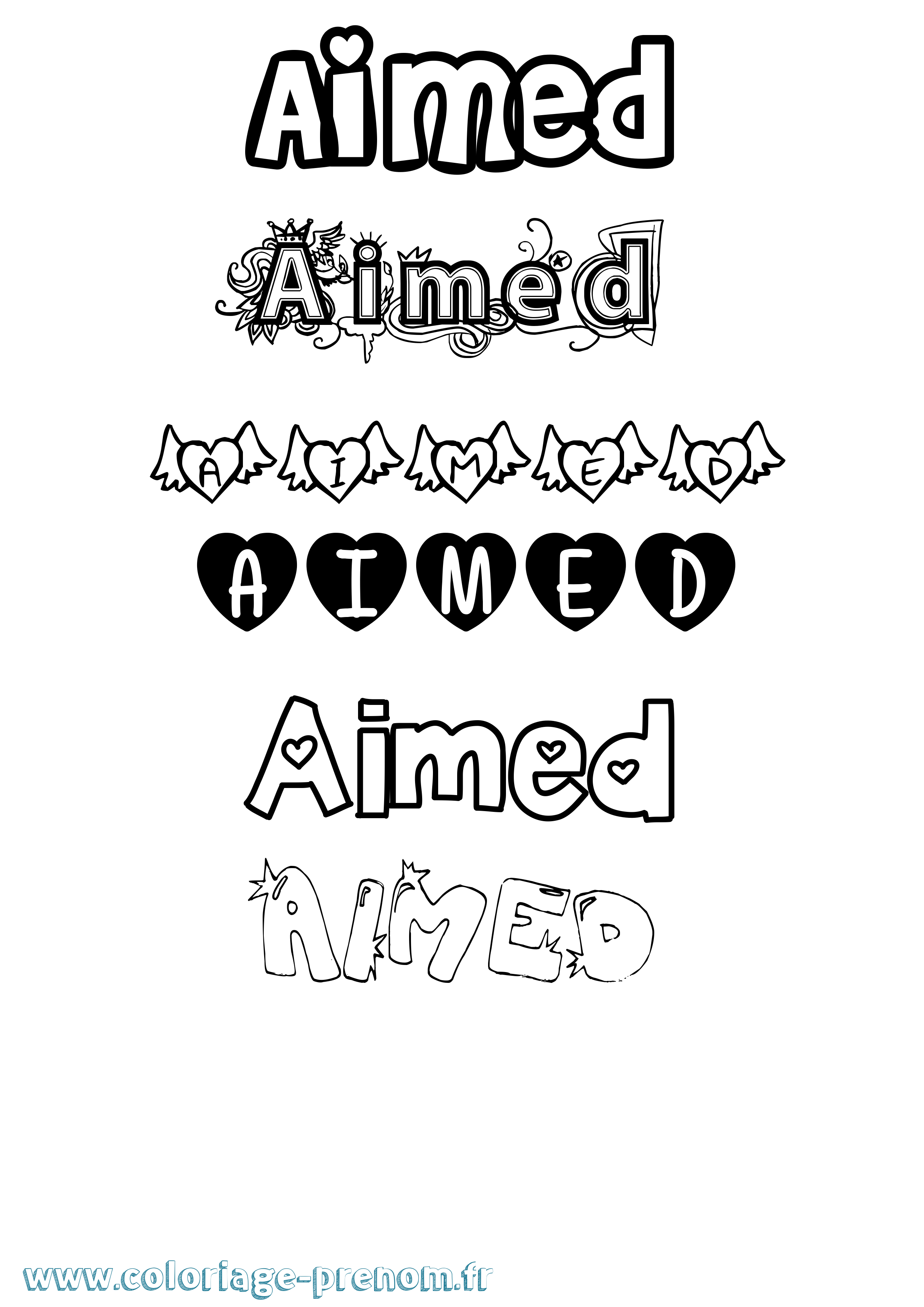 Coloriage Aimed Girly Coloriage prénom Aimed Girly