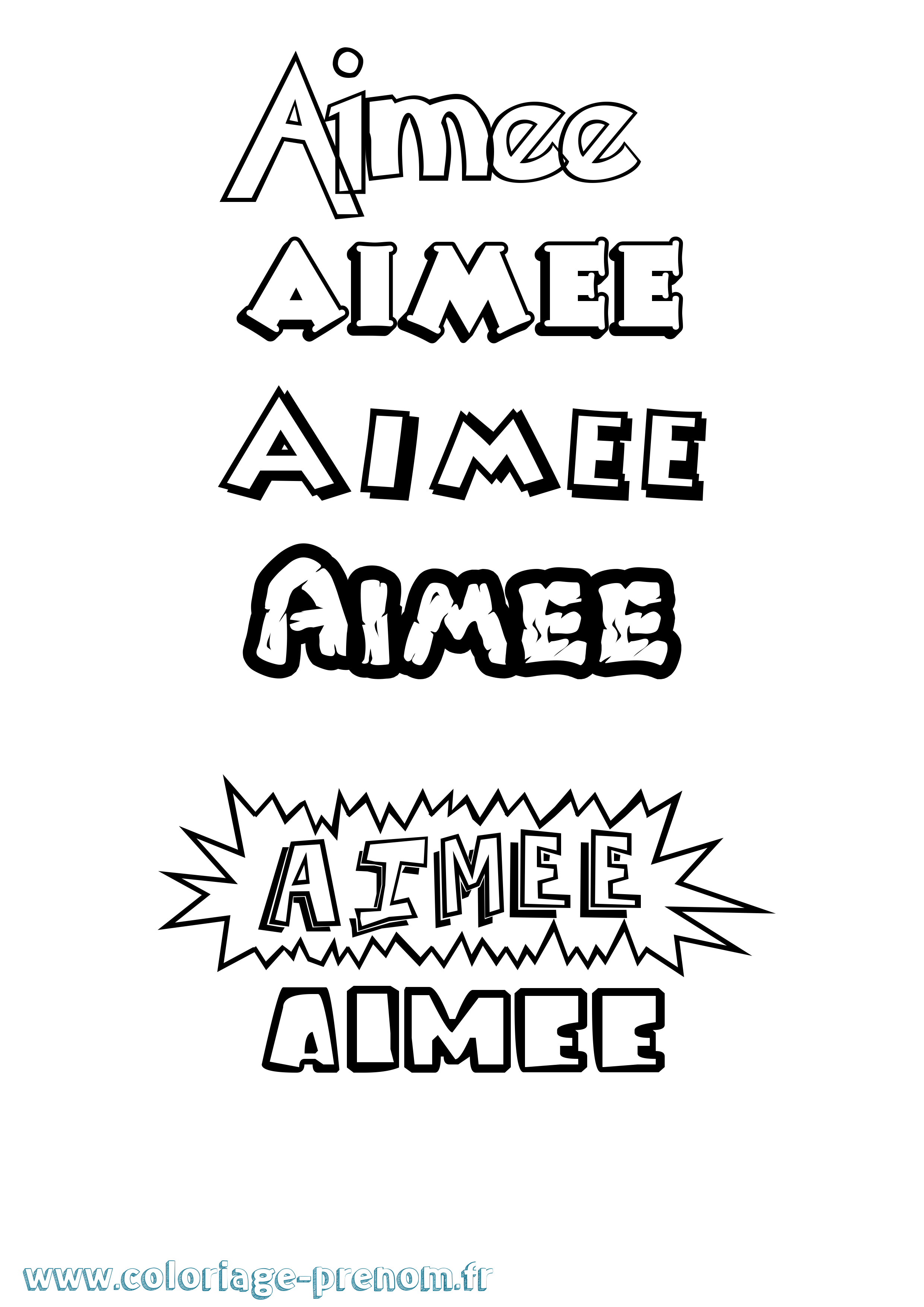 Coloriage prénom Aimee