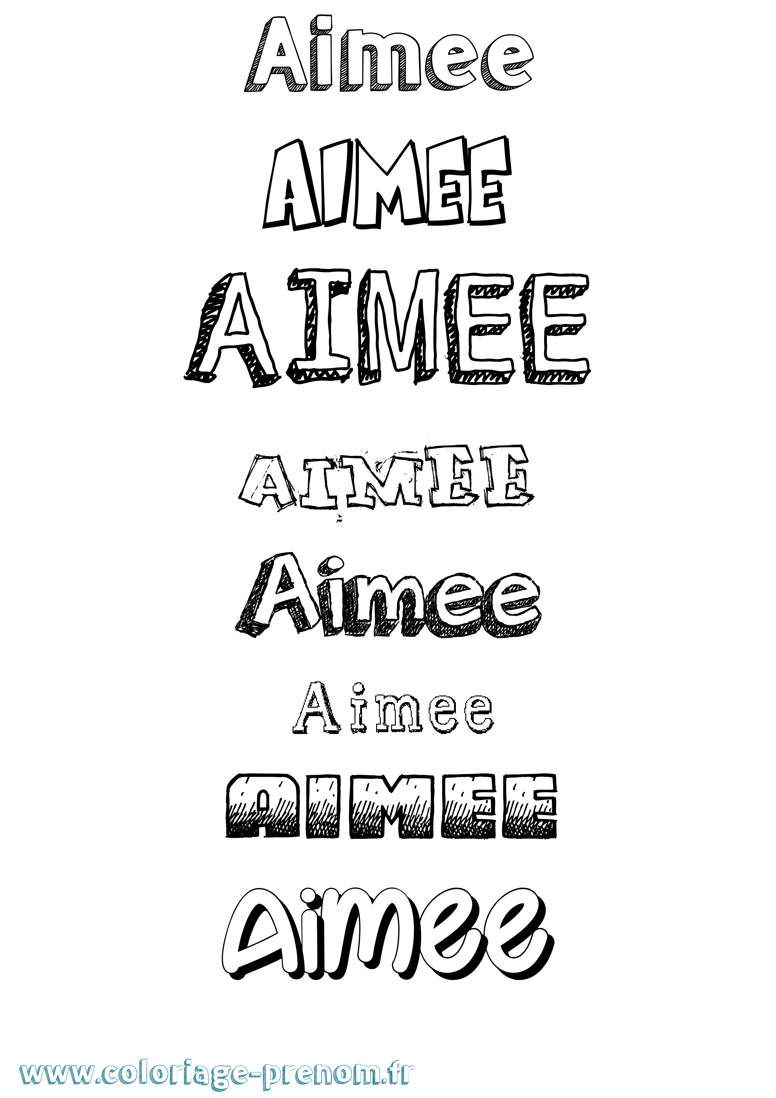 Coloriage prénom Aimee Dessiné