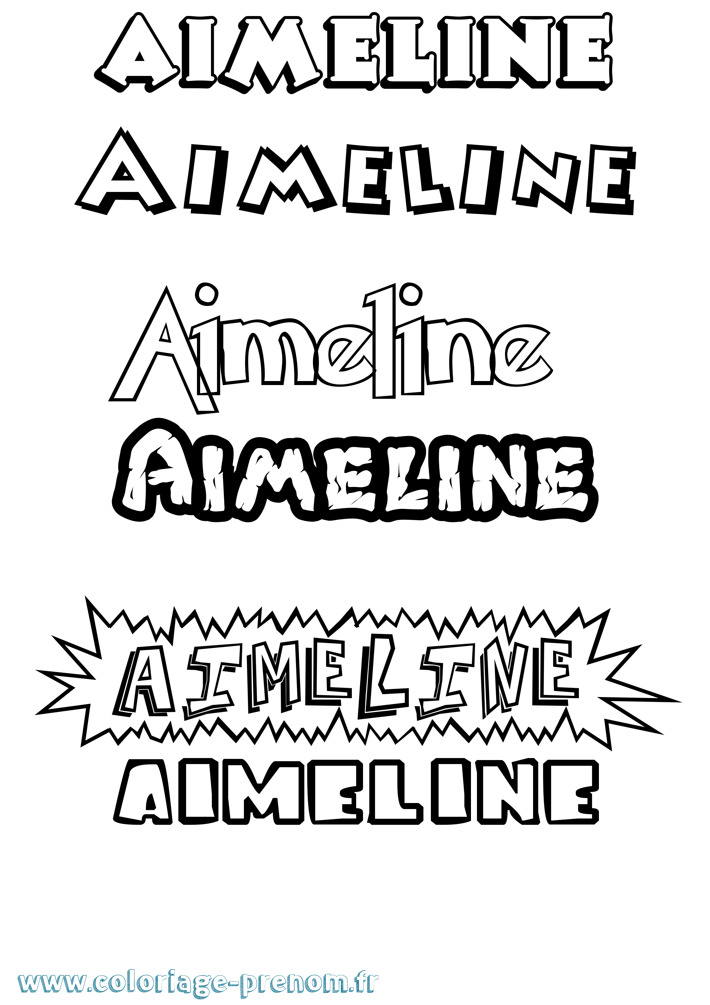 Coloriage Aimeline Dessin Animé Coloriage prénom Aimeline Dessin Animé
