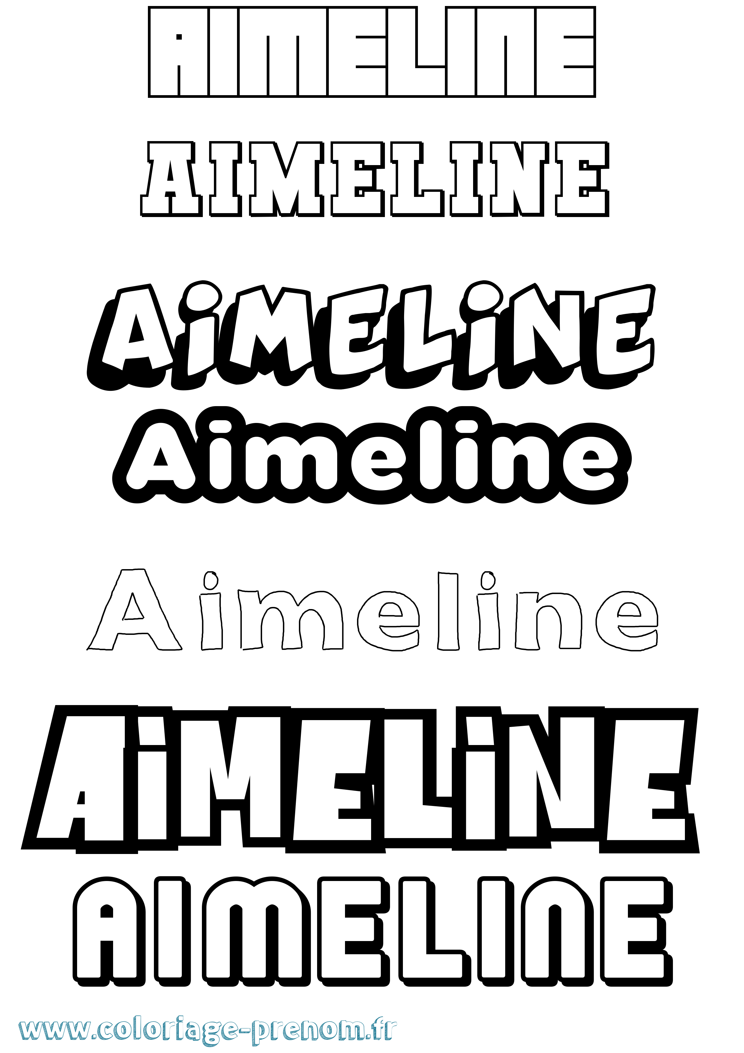 Coloriage Aimeline Simple Coloriage prénom Aimeline Simple
