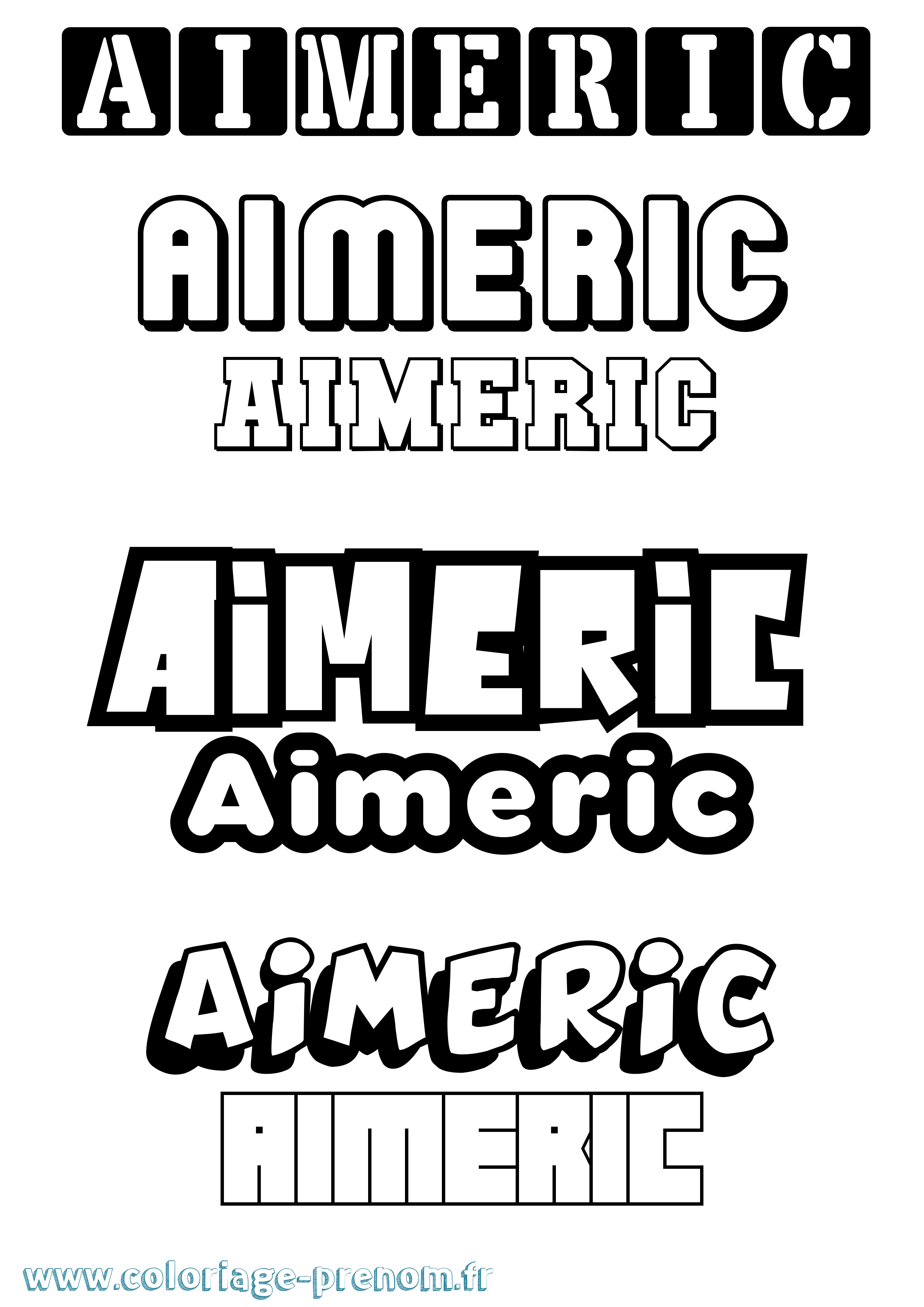 Coloriage prénom Aimeric Simple