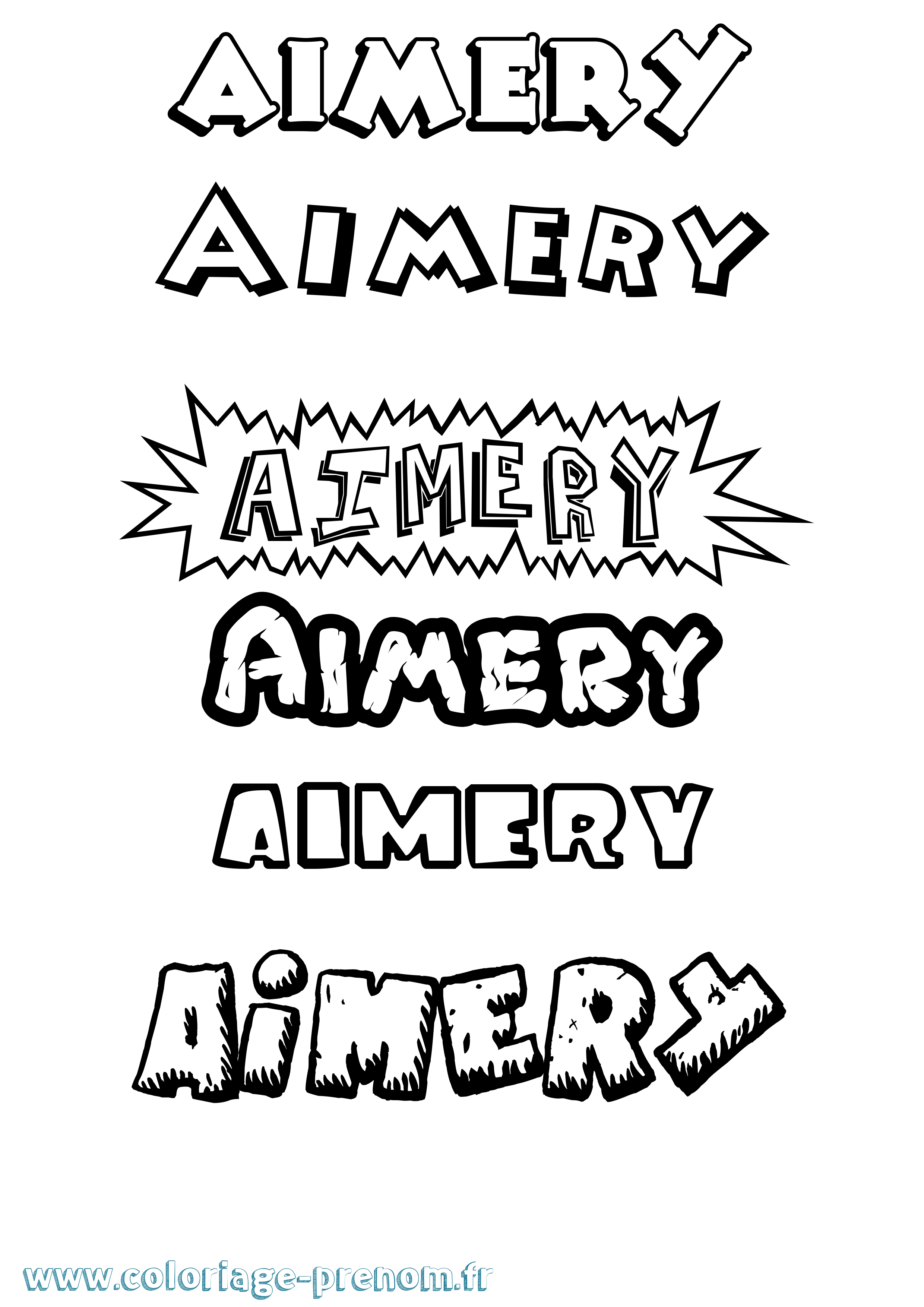 Coloriage prénom Aimery Dessin Animé
