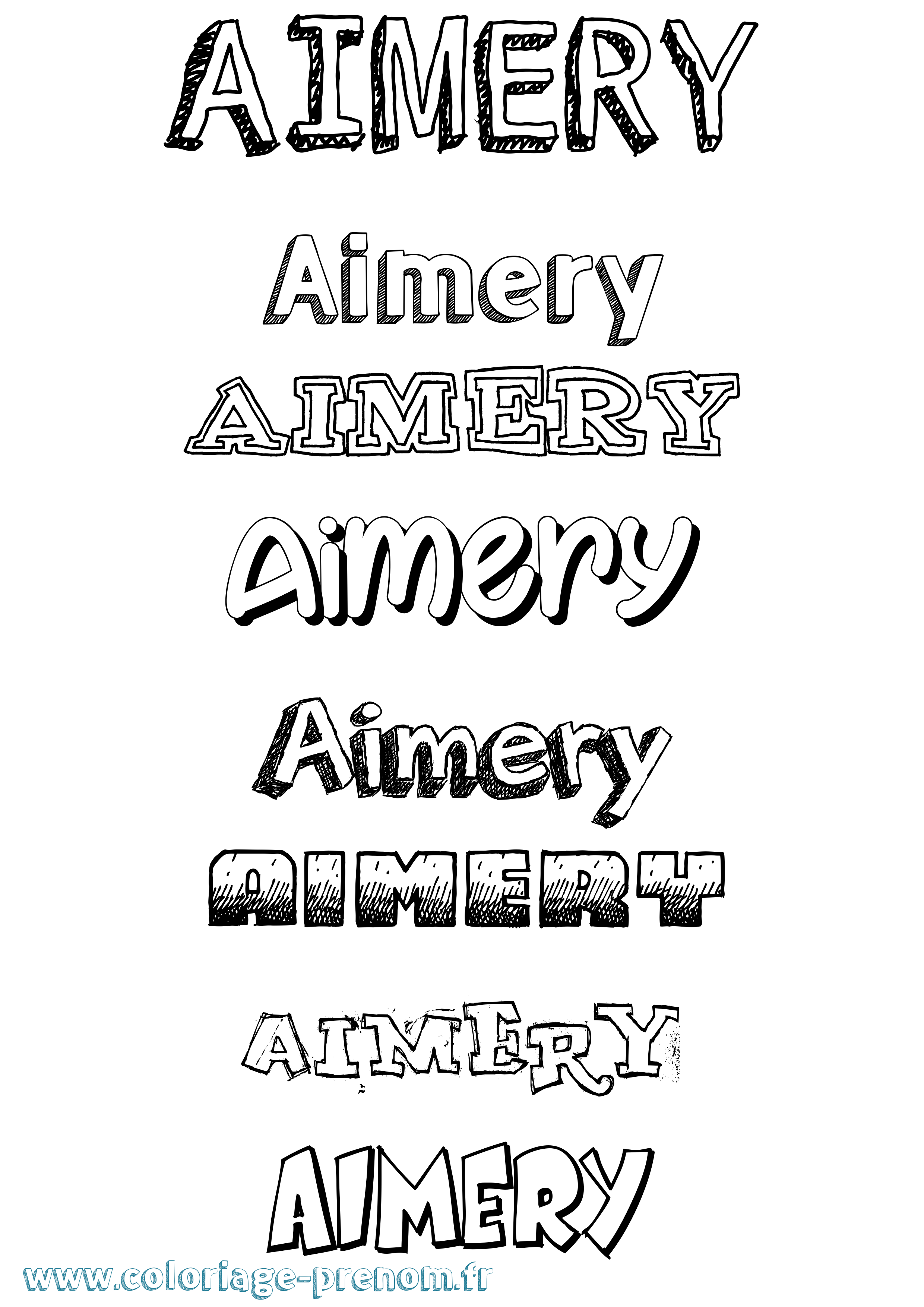 Coloriage prénom Aimery Dessiné