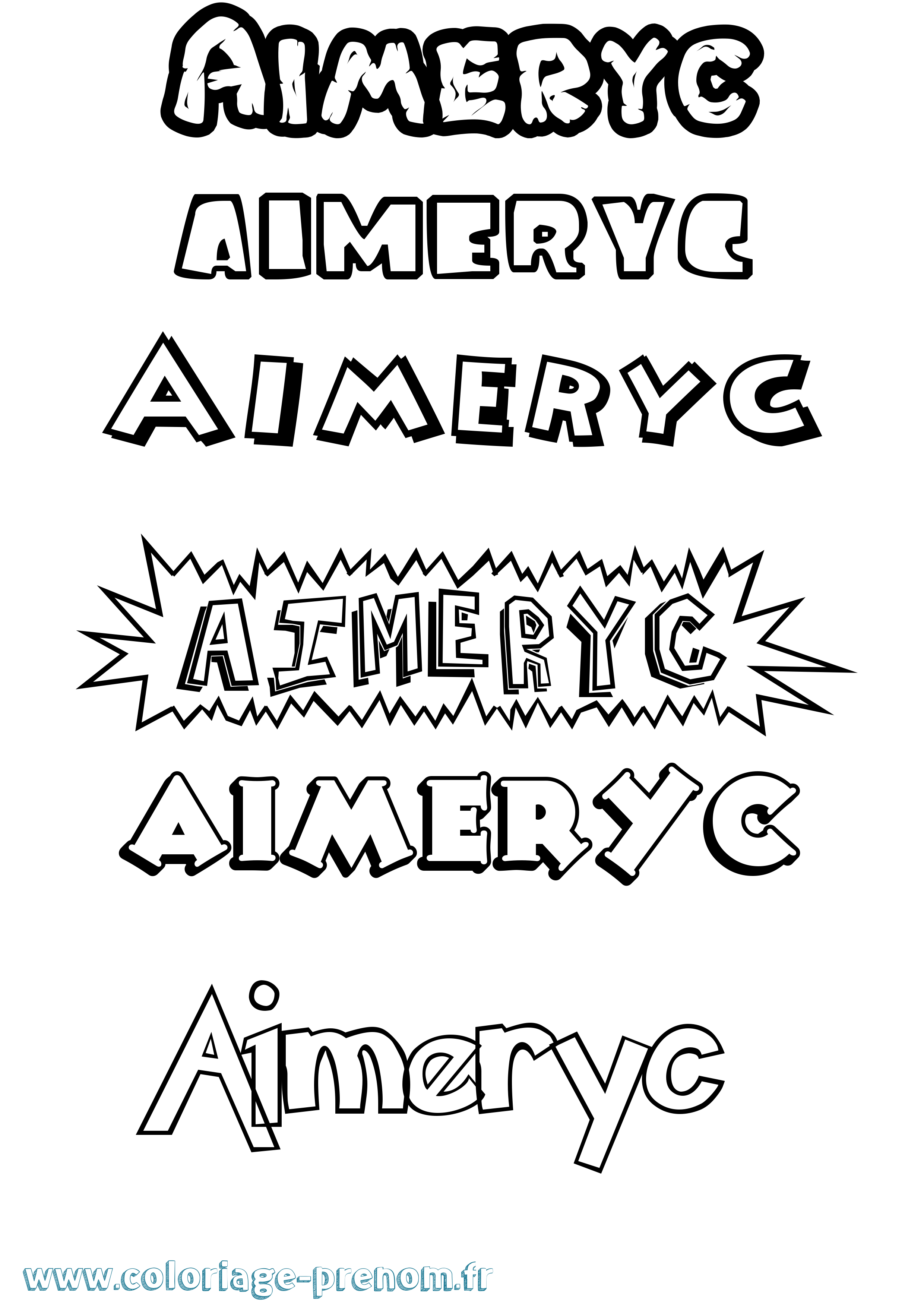 Coloriage Aimeryc Dessin Animé Coloriage prénom Aimeryc Dessin Animé
