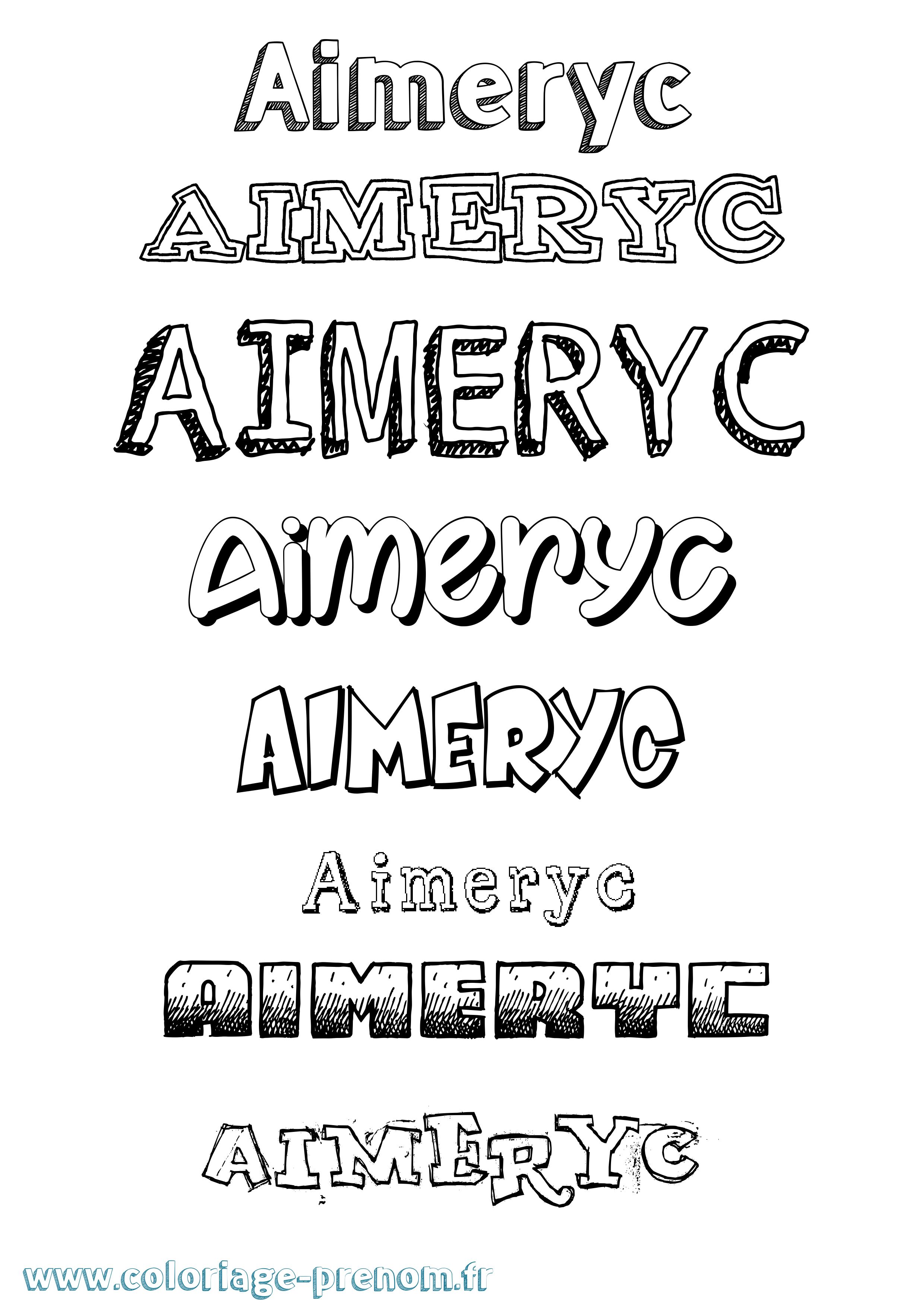 Coloriage Aimeryc Dessiné Coloriage prénom Aimeryc Dessiné