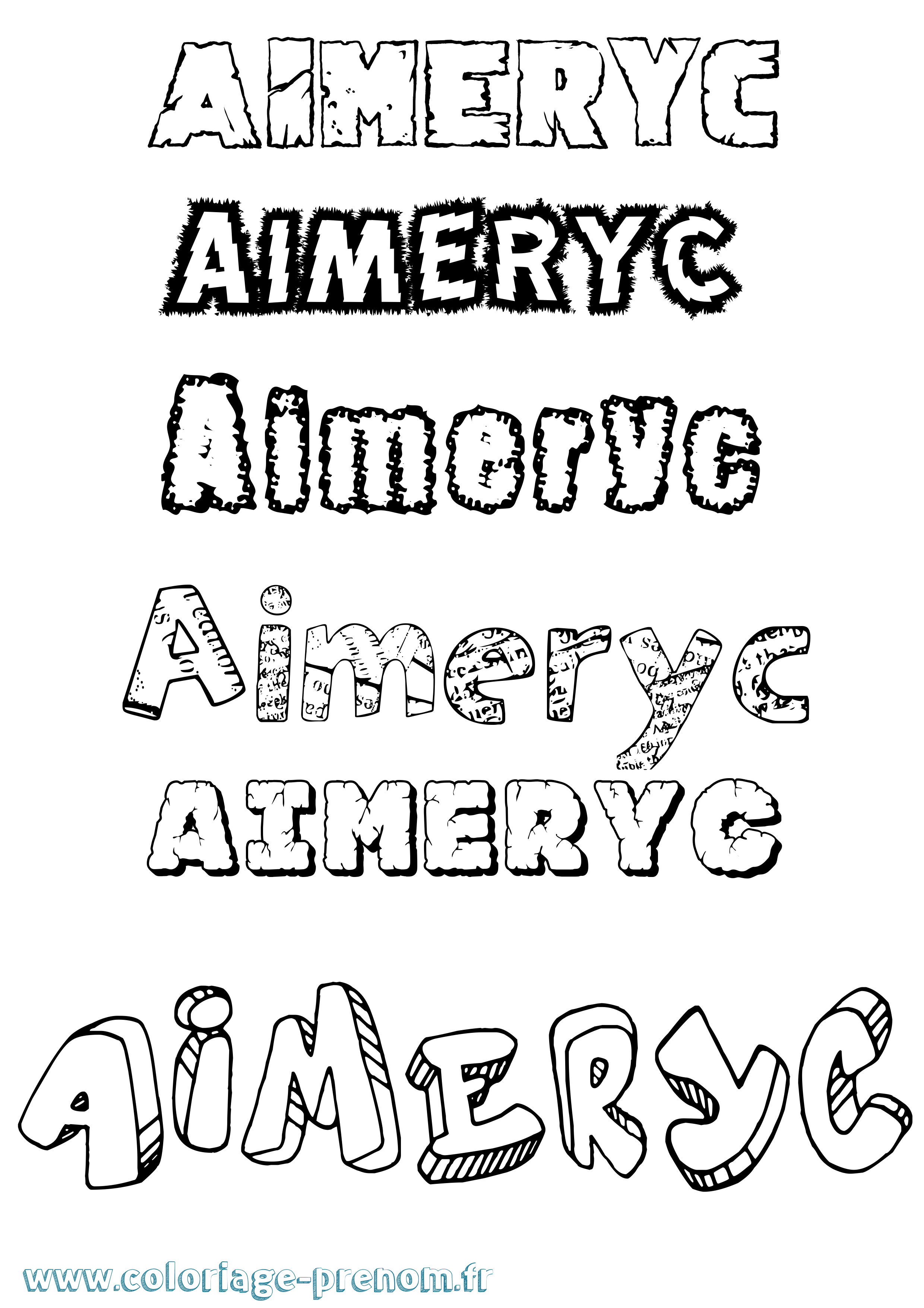 Coloriage Aimeryc Destructuré Coloriage prénom Aimeryc Destructuré
