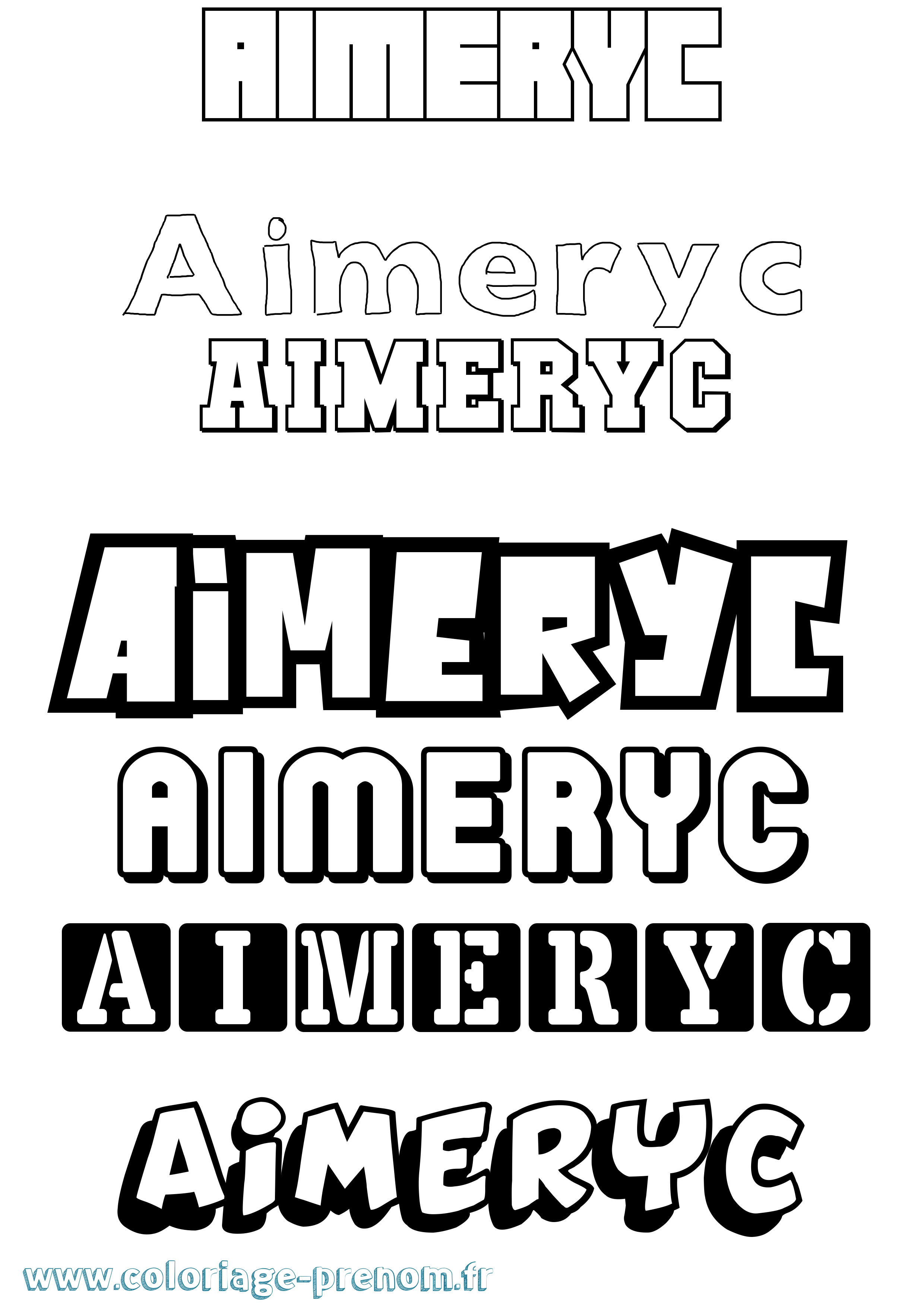 Coloriage Aimeryc Simple Coloriage prénom Aimeryc Simple