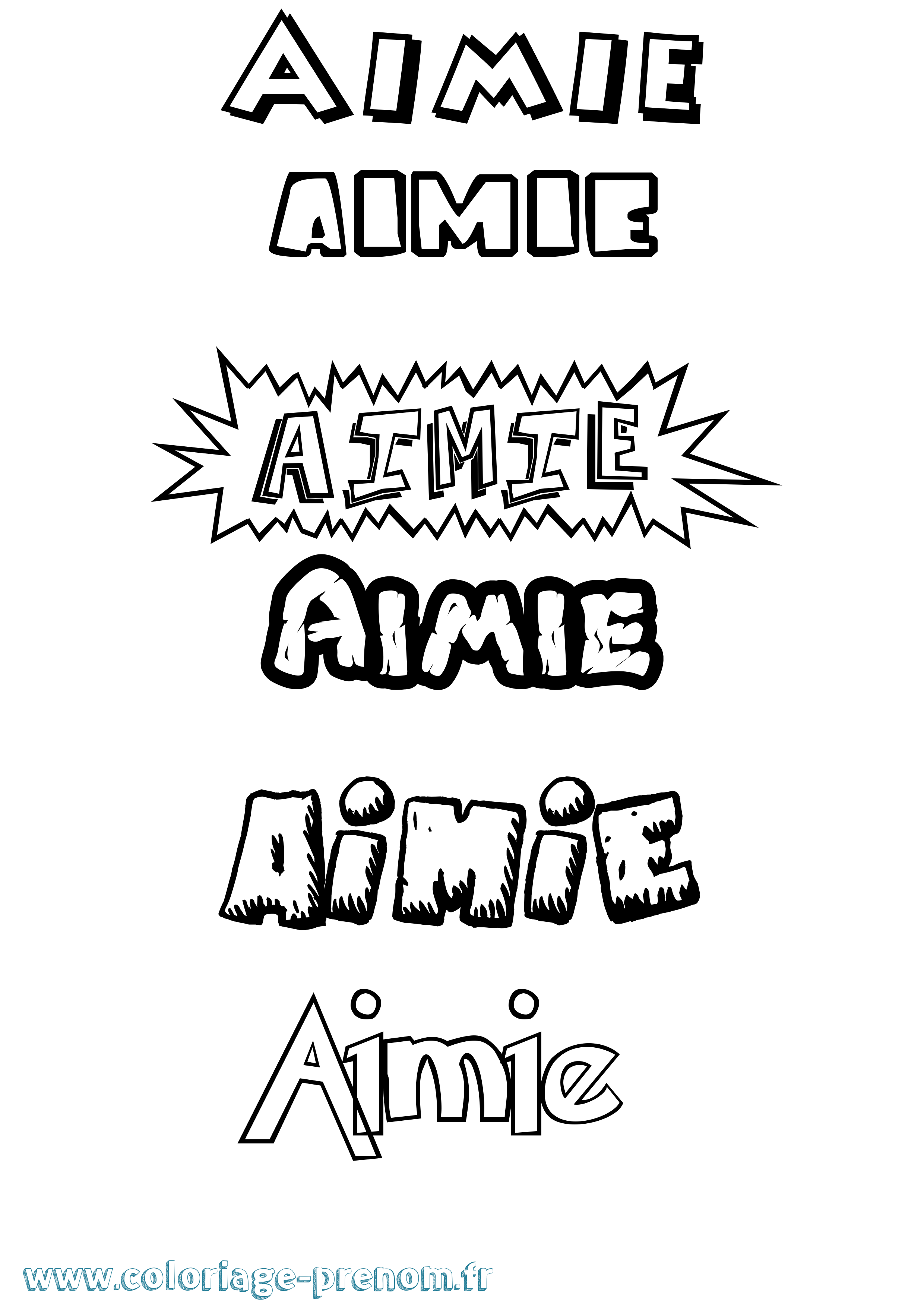 Coloriage prénom Aimie Dessin Animé