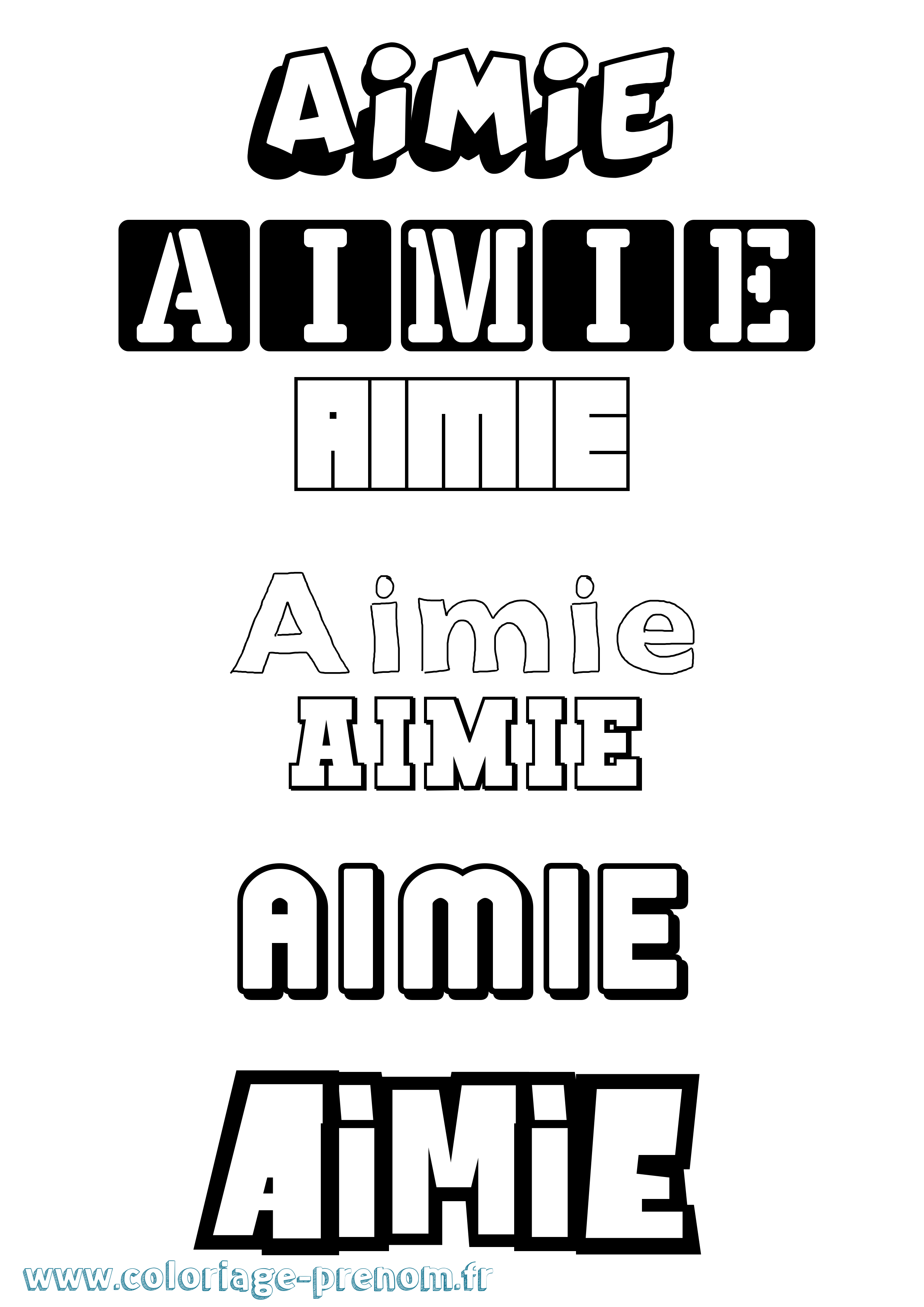 Coloriage prénom Aimie Simple
