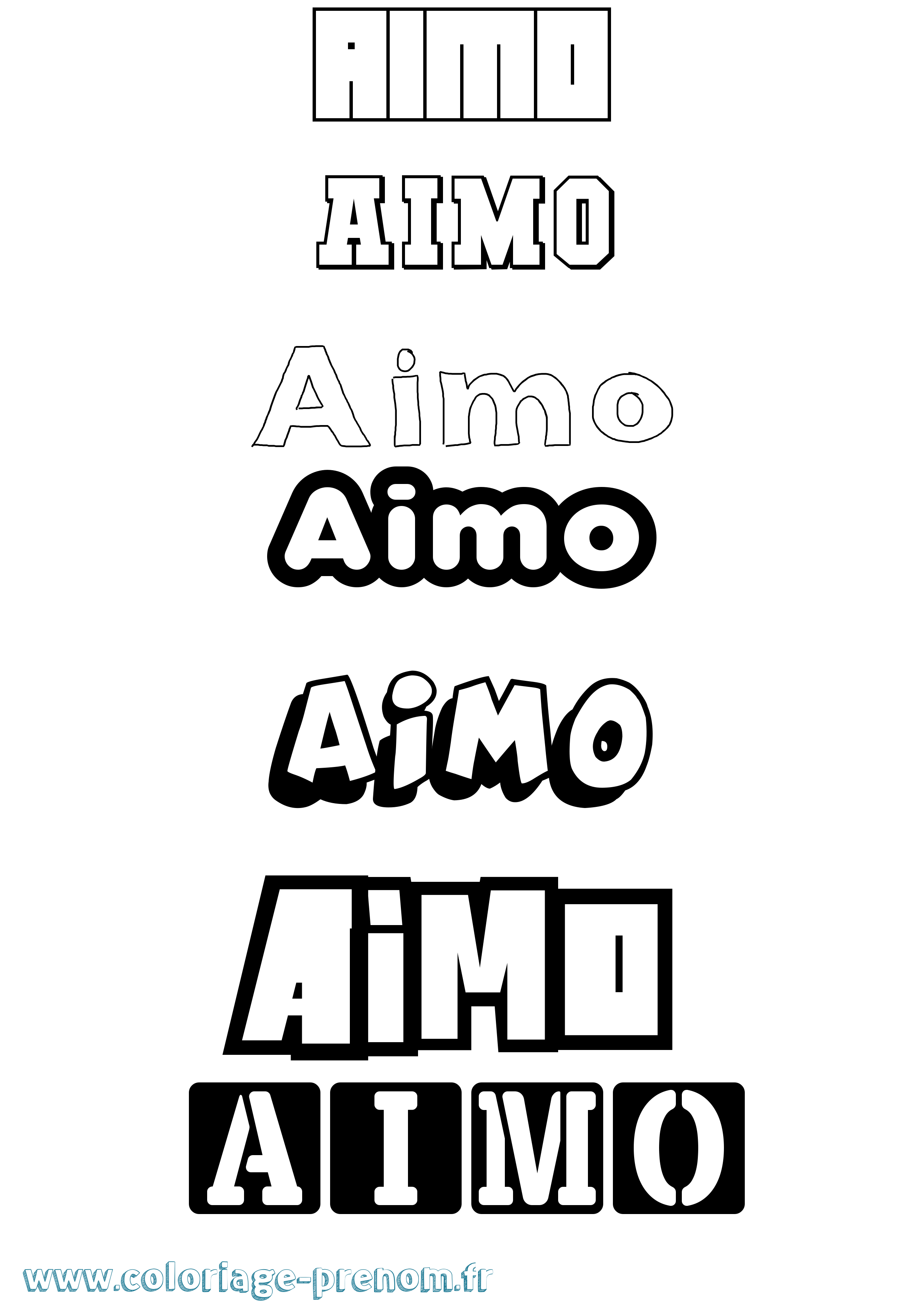 Coloriage prénom Aimo Simple