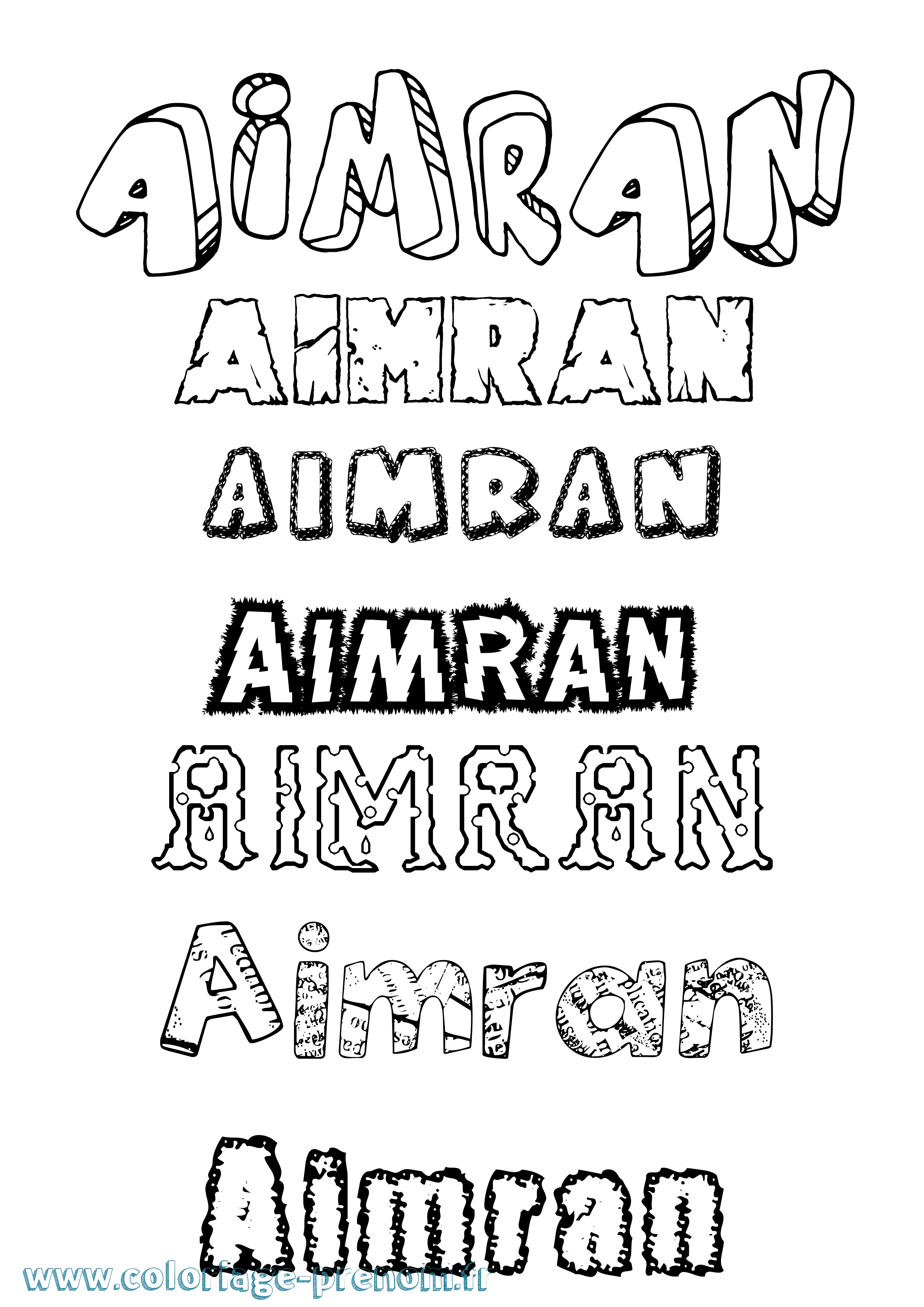 Coloriage Aimran Destructuré Coloriage prénom Aimran Destructuré