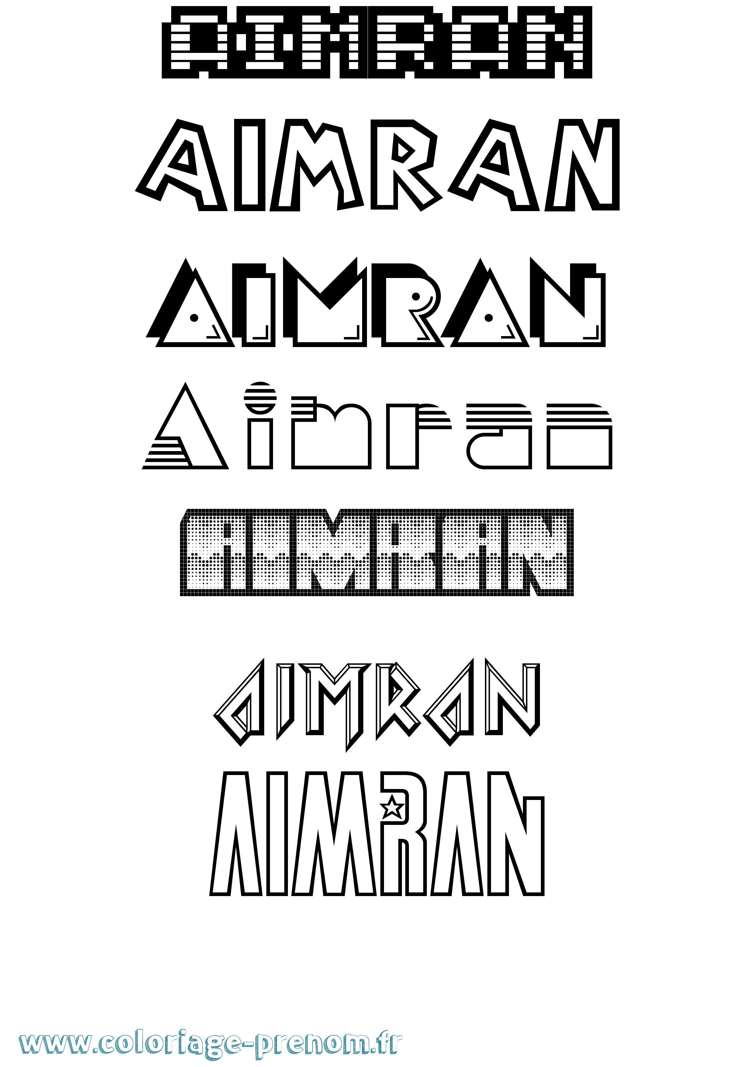 Coloriage Aimran Jeux Vidéos Coloriage prénom Aimran Jeux Vidéos