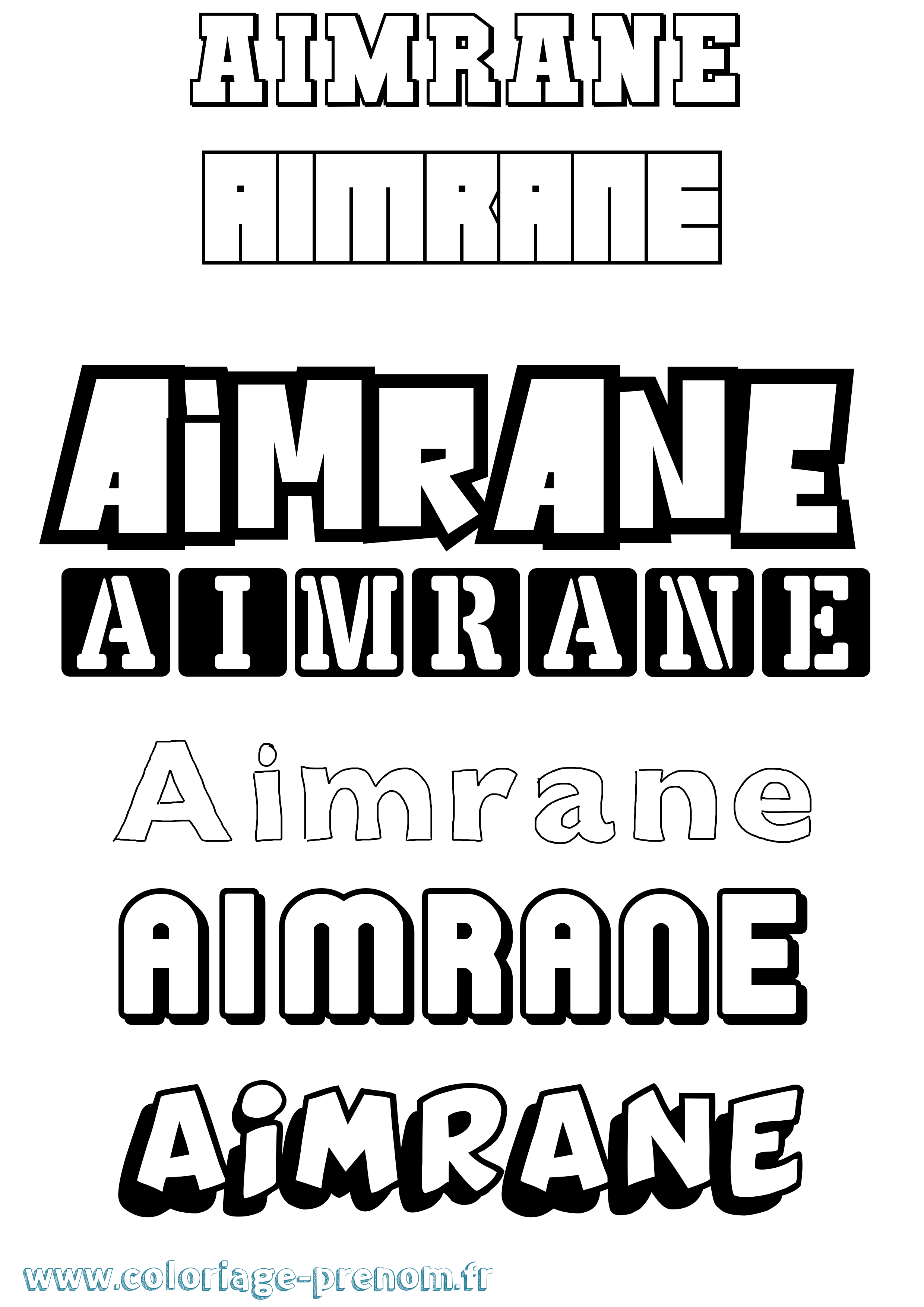Coloriage prénom Aimrane Simple