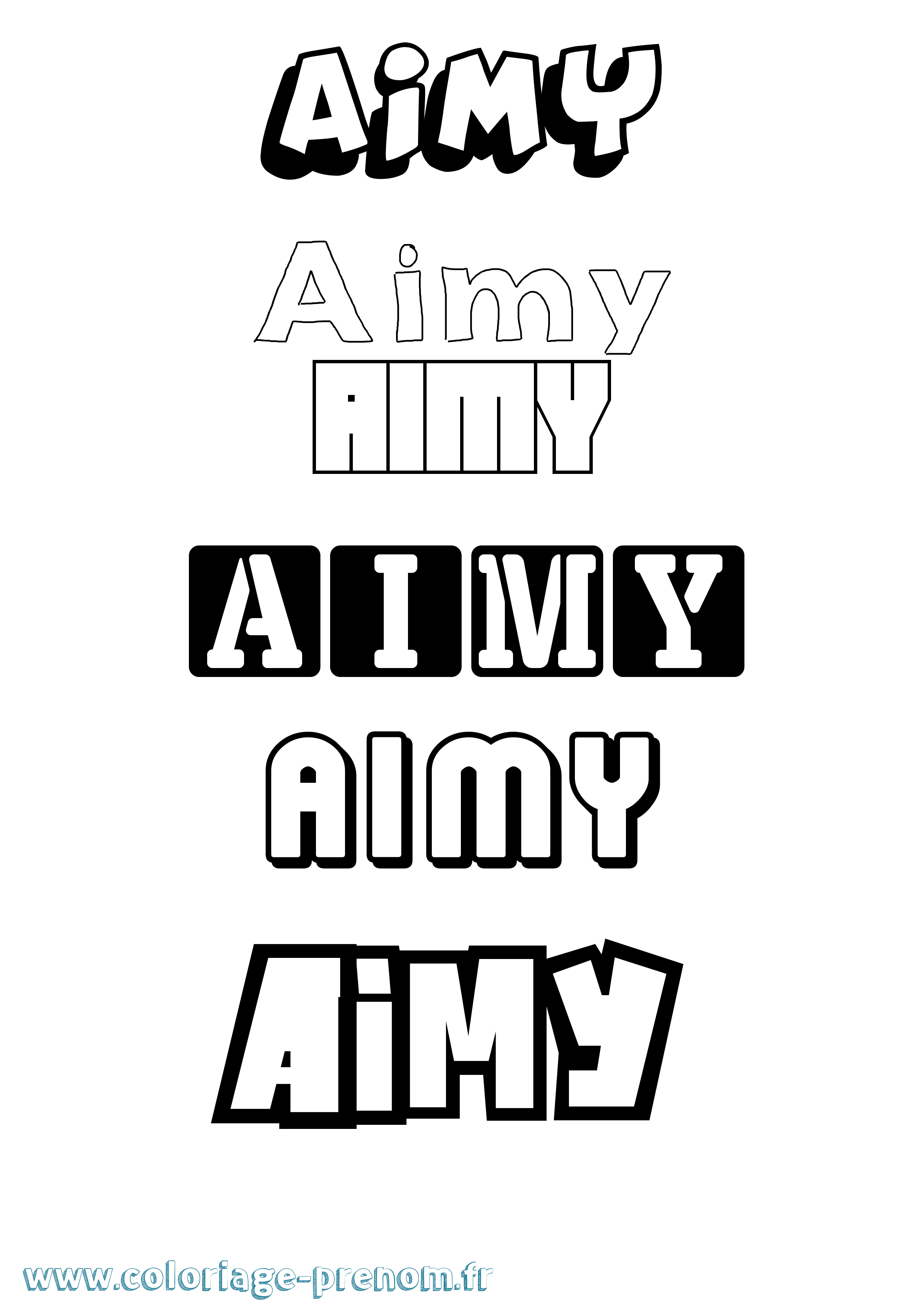 Coloriage prénom Aimy Simple
