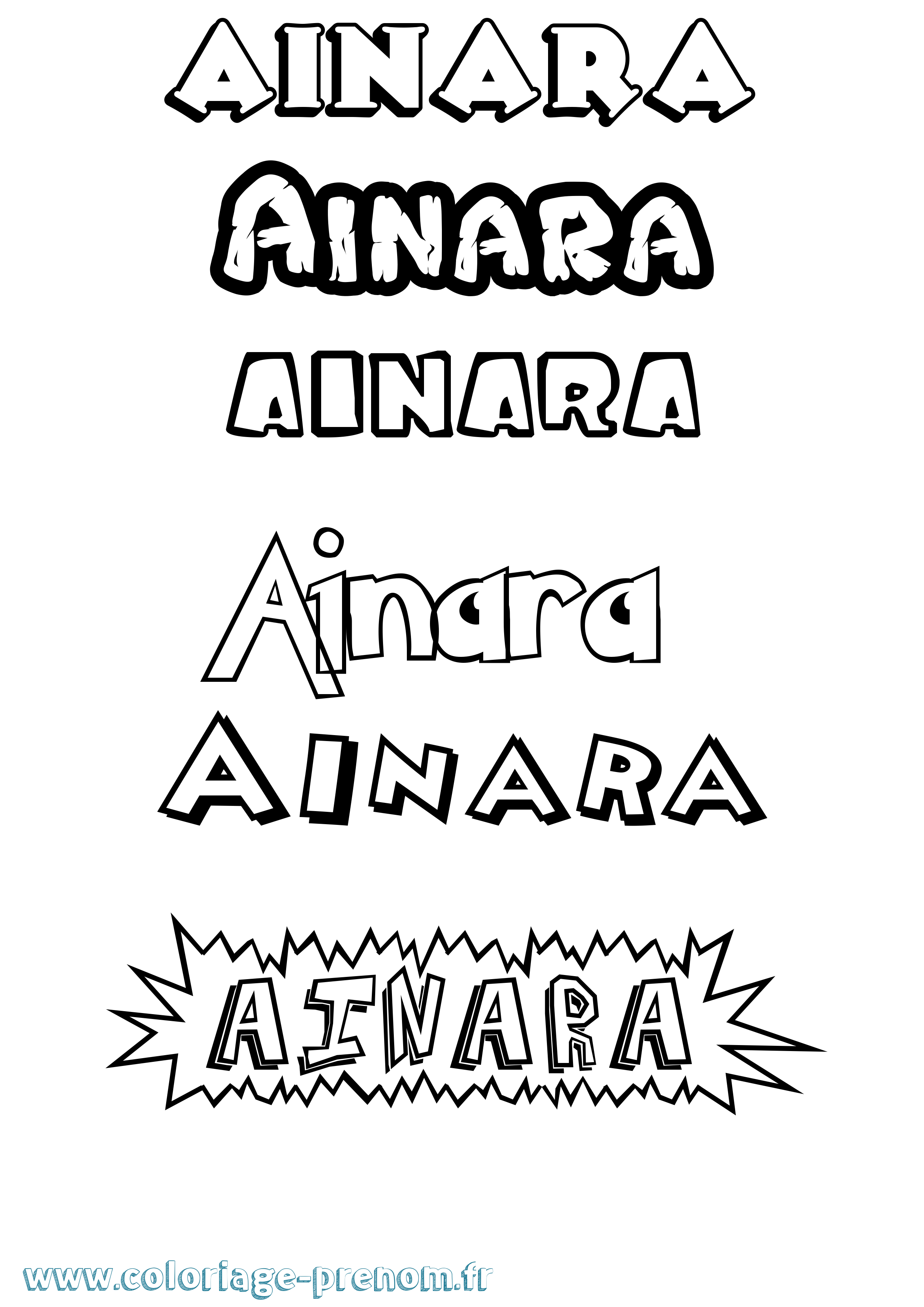 Coloriage Ainara Dessin Animé Coloriage prénom Ainara Dessin Animé