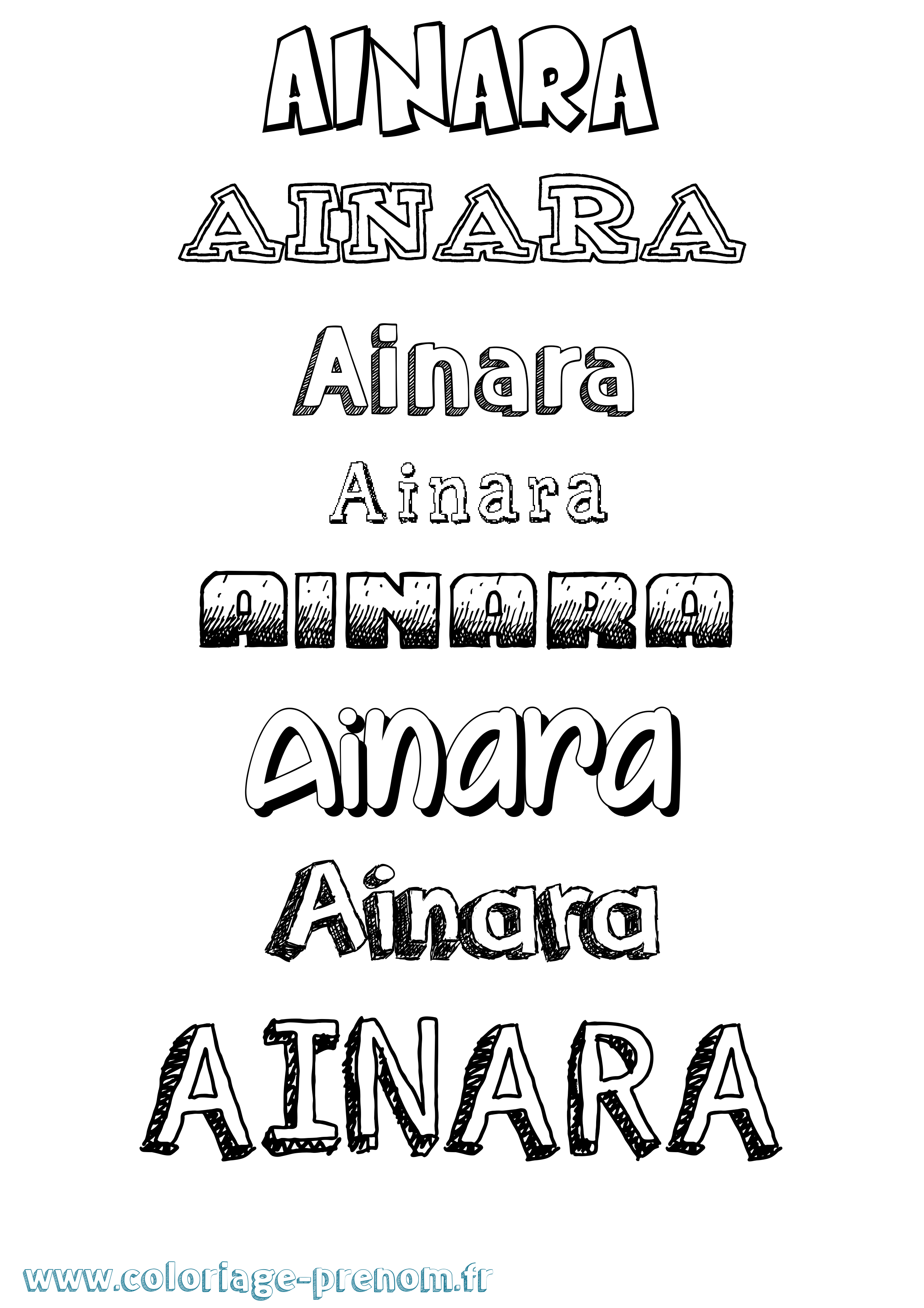 Coloriage Ainara Dessiné Coloriage prénom Ainara Dessiné