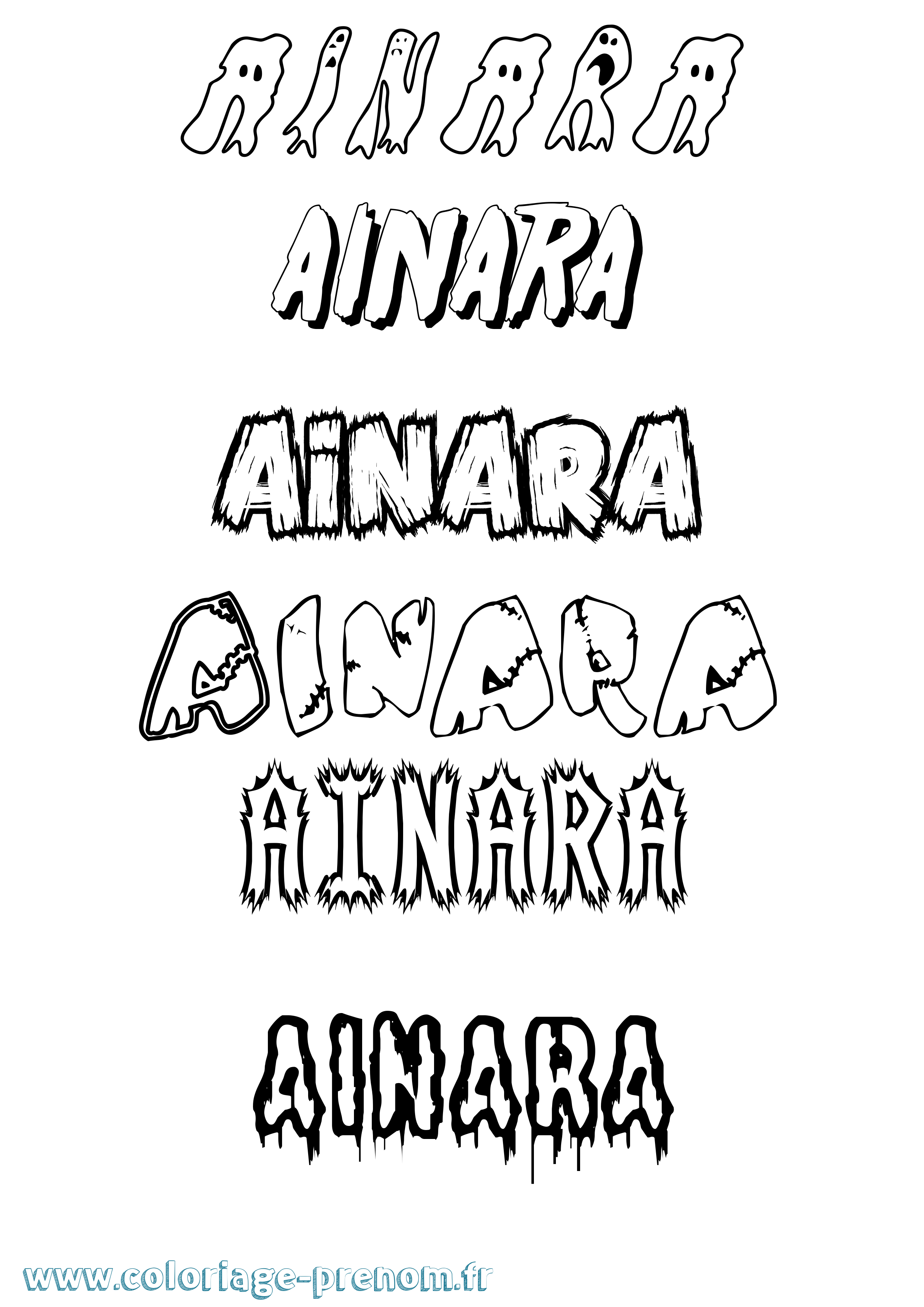 Coloriage Ainara Frisson Coloriage prénom Ainara Frisson