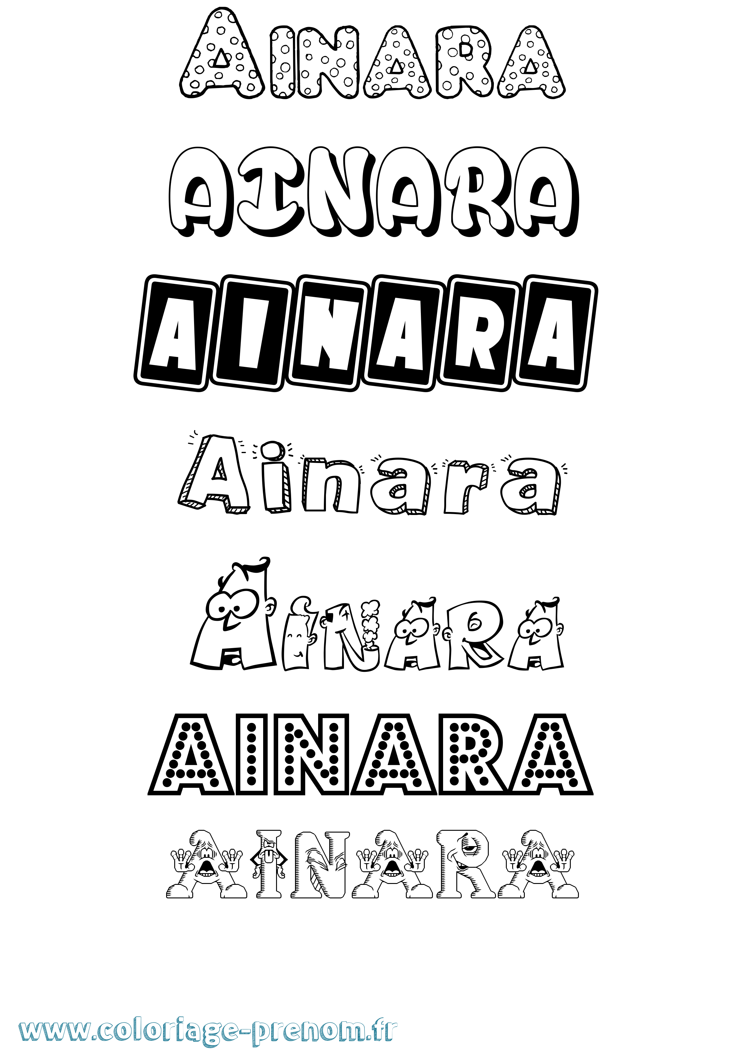 Coloriage prénom Ainara Fun