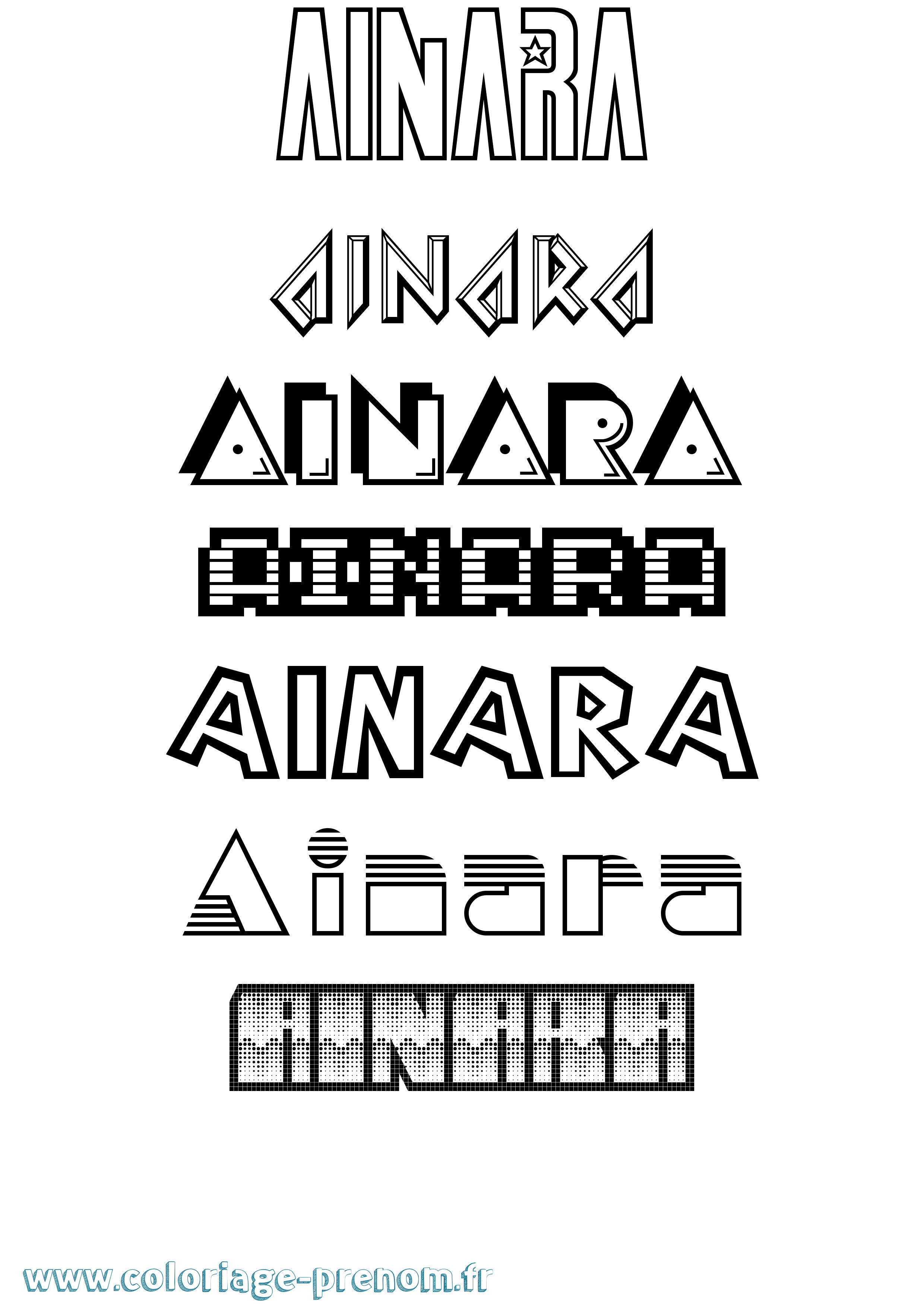 Coloriage Ainara Jeux Vidéos Coloriage prénom Ainara Jeux Vidéos