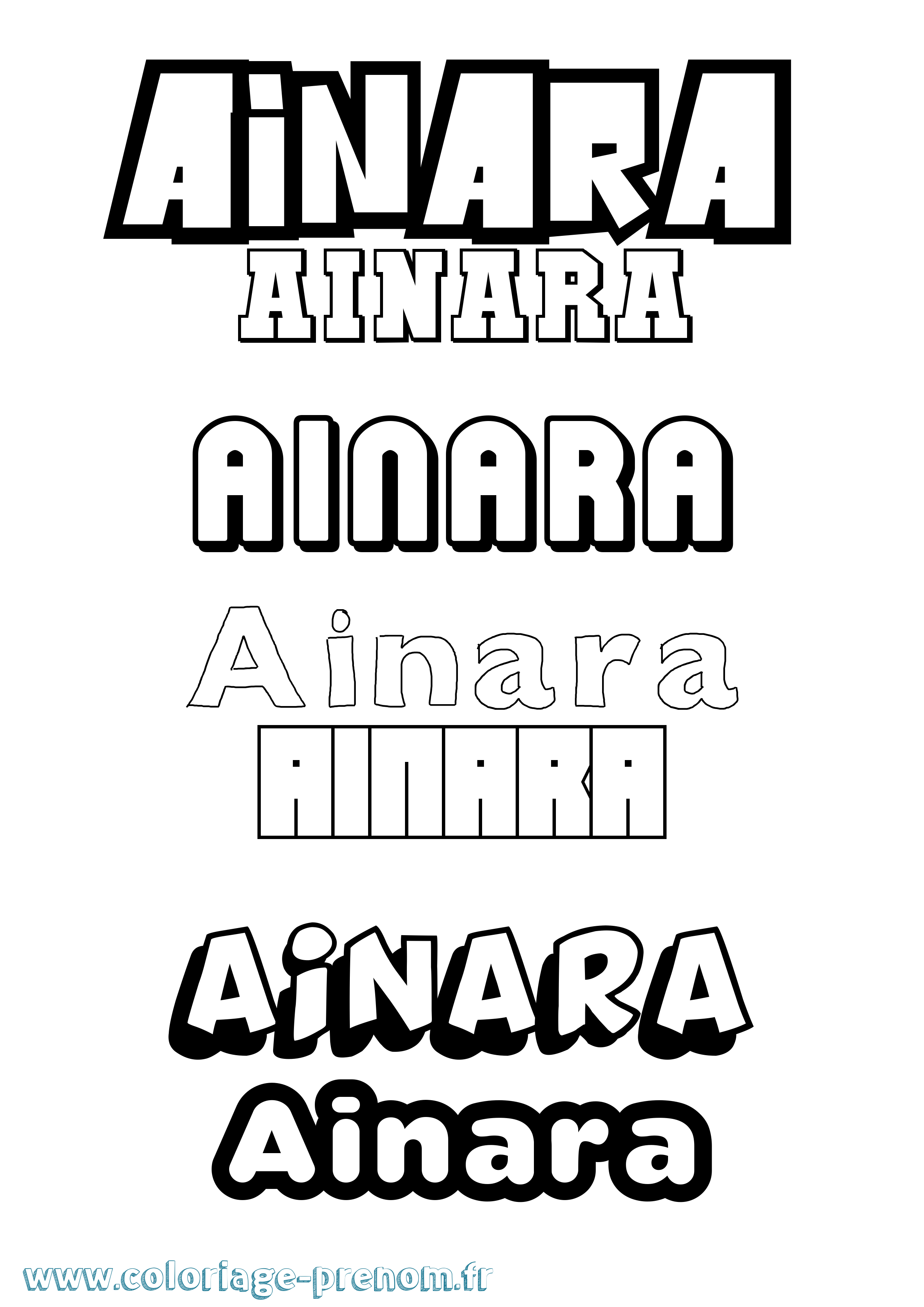 Coloriage prénom Ainara Simple