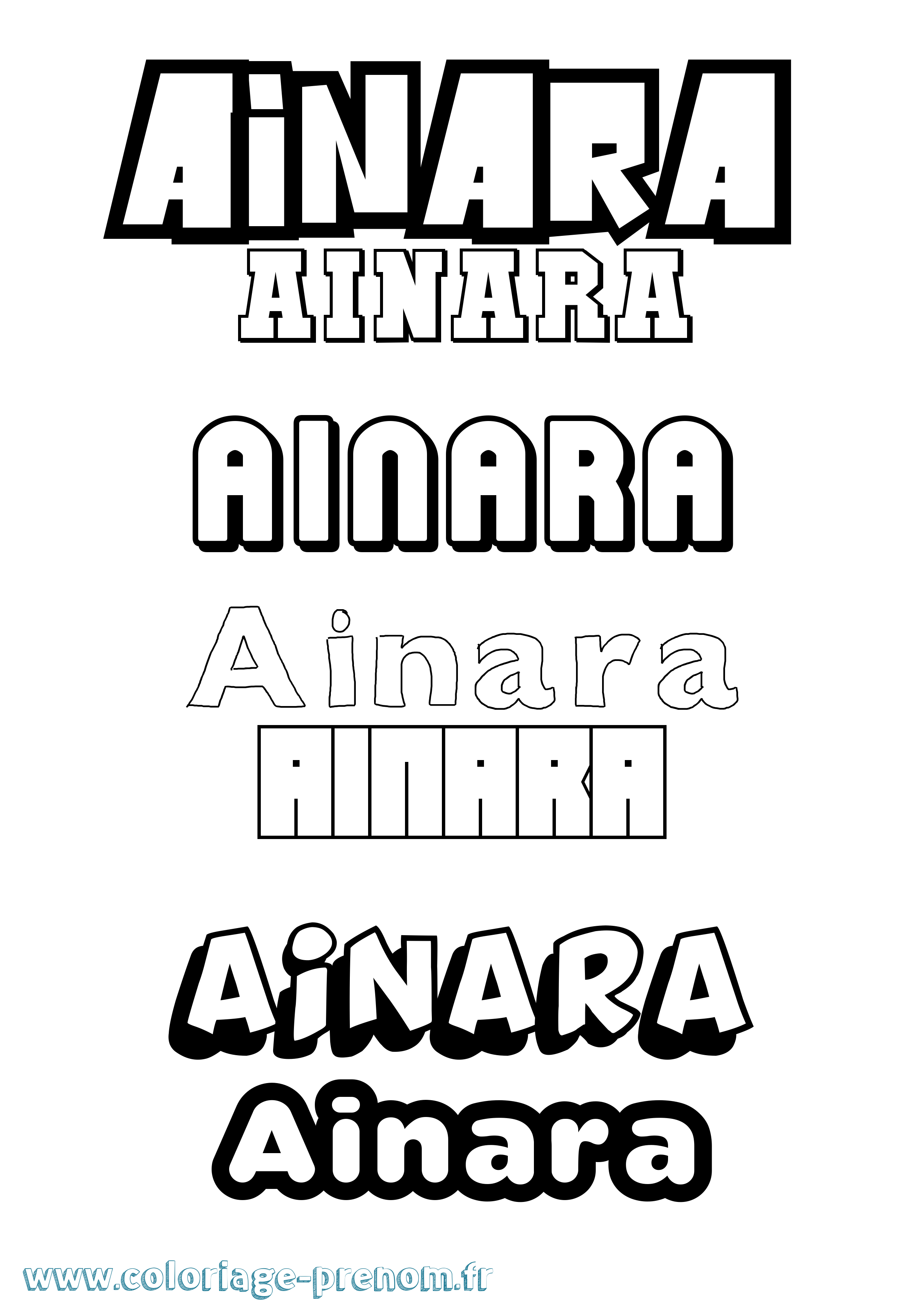 Coloriage Ainara Simple Coloriage prénom Ainara Simple