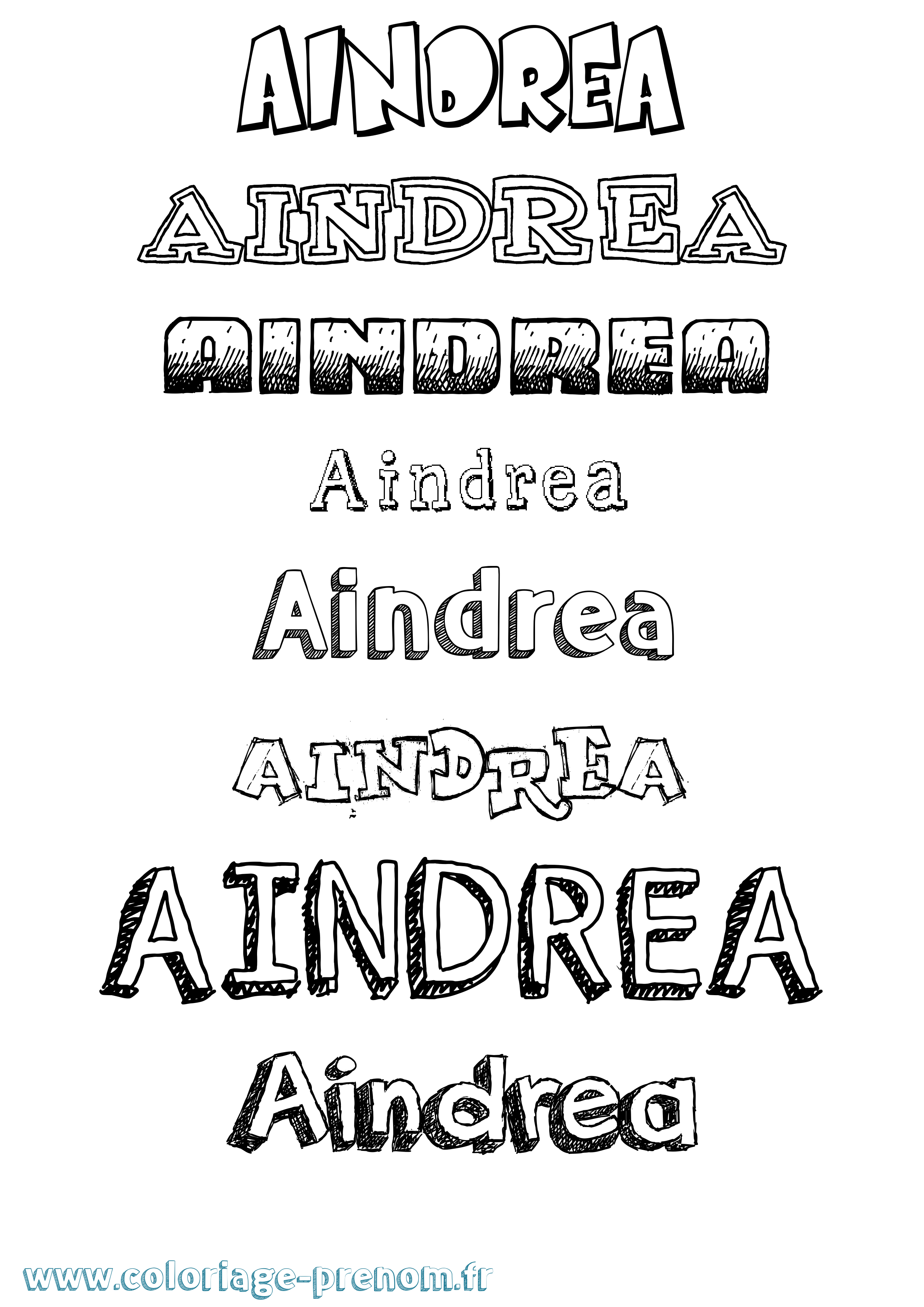 Coloriage prénom Aindrea Dessiné