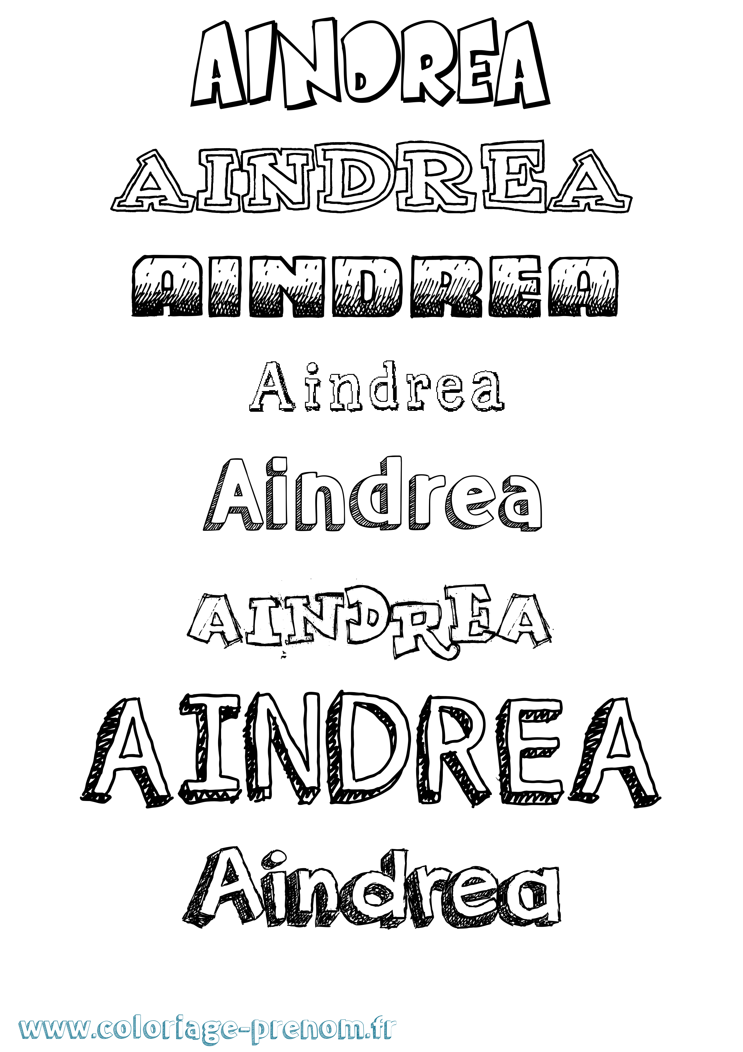 Coloriage Aindrea Coloriage prénom Aindrea