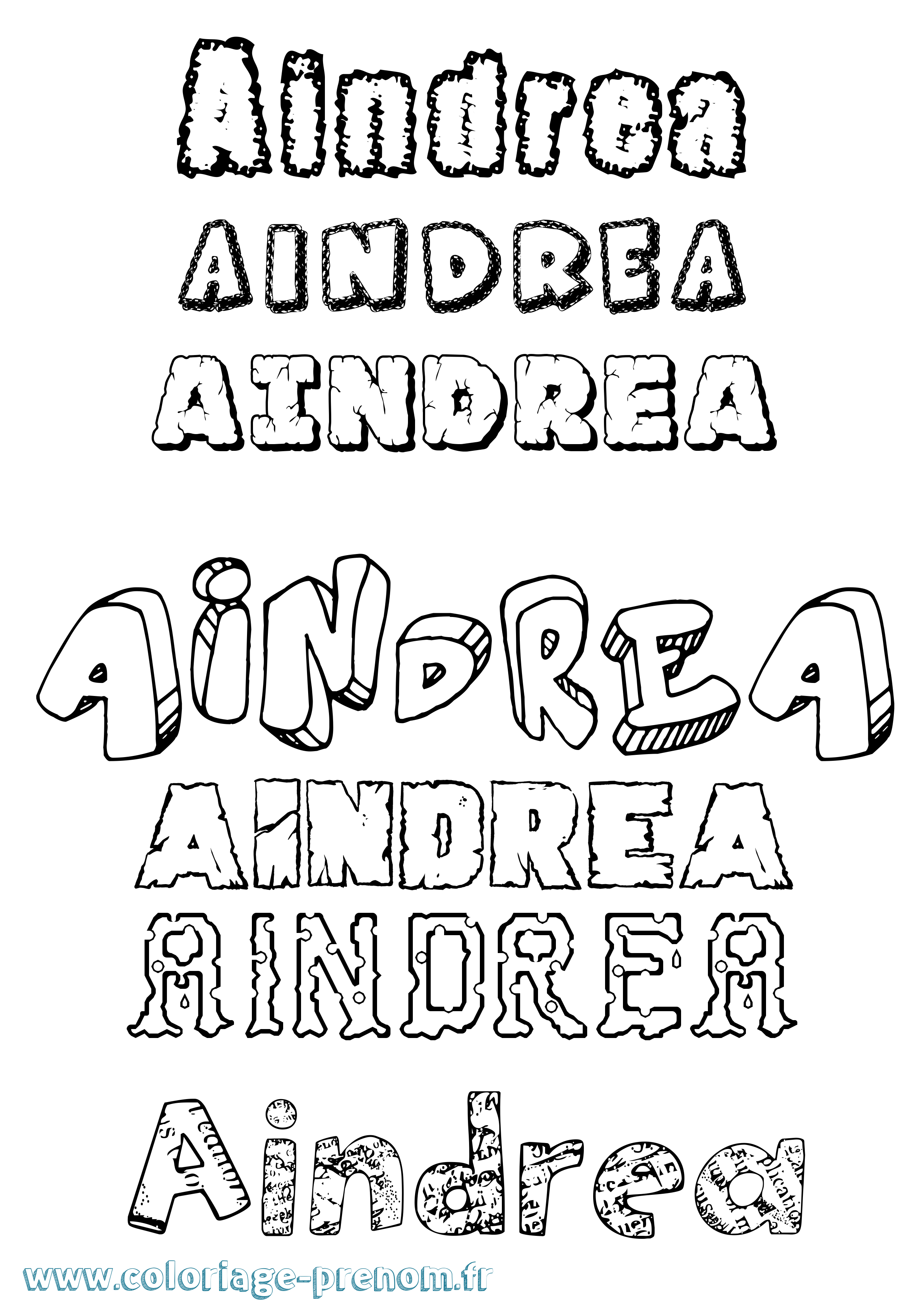 Coloriage Aindrea Coloriage prénom Aindrea