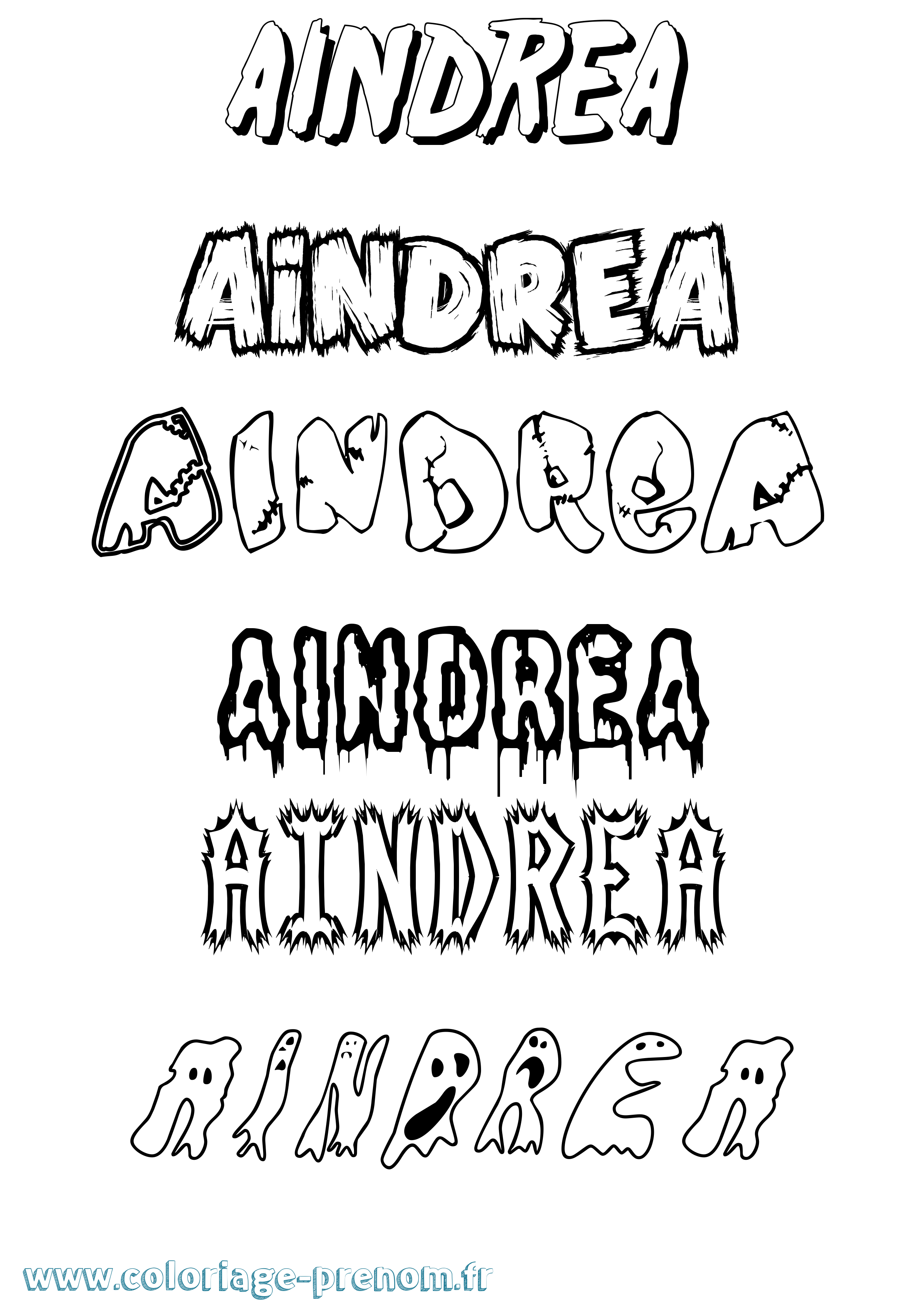 Coloriage Aindrea Coloriage prénom Aindrea