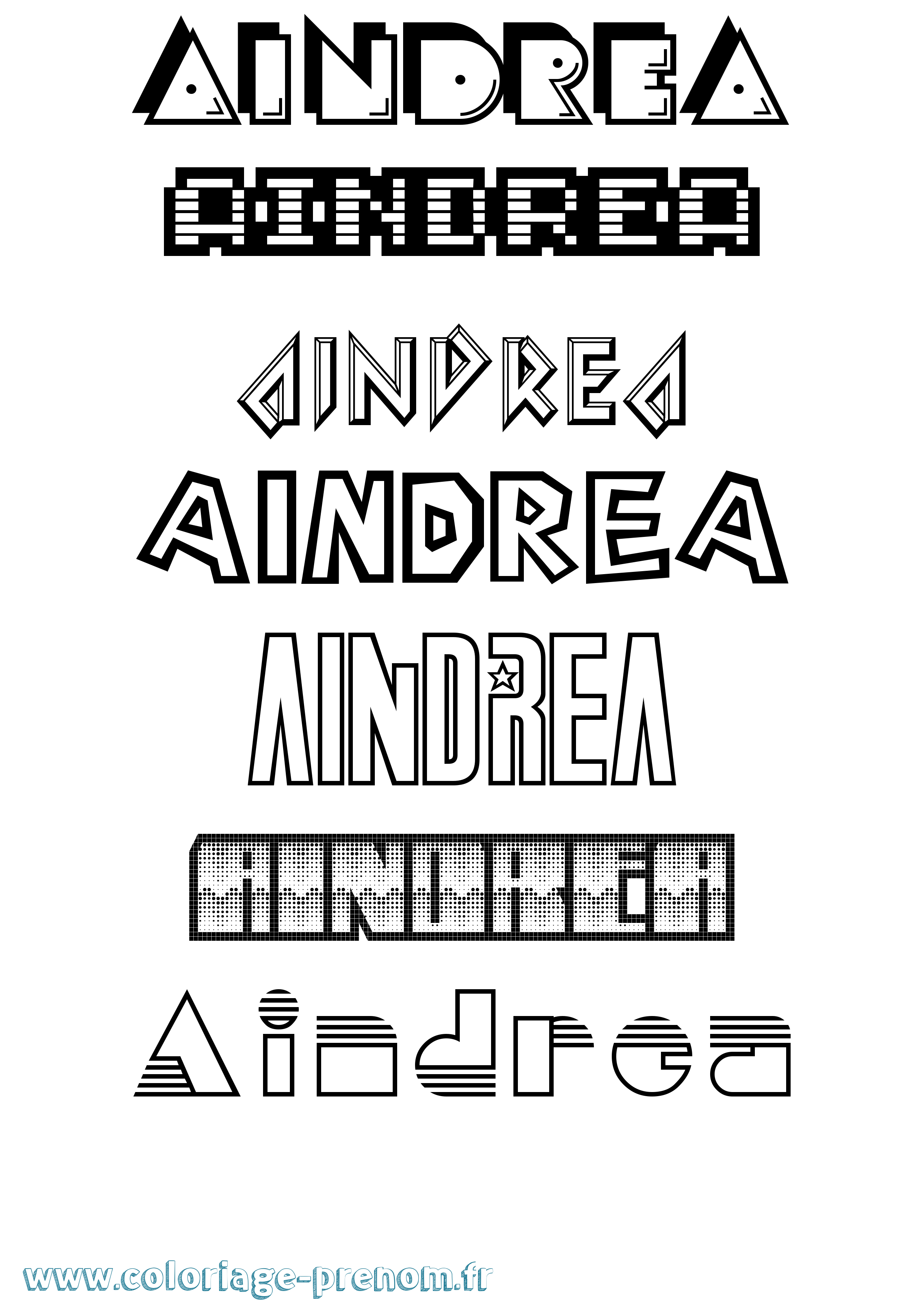 Coloriage Aindrea Coloriage prénom Aindrea