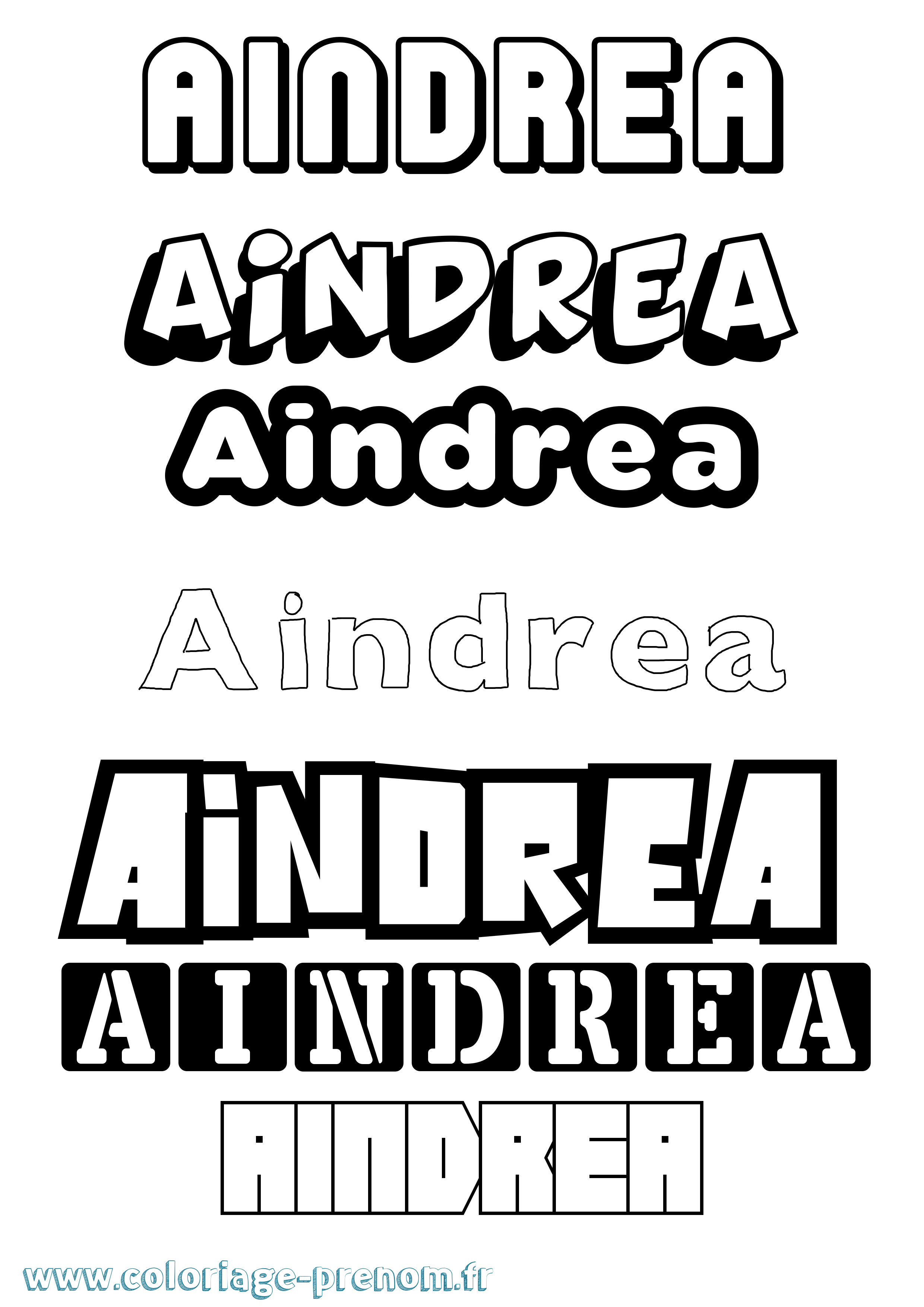Coloriage Aindrea Coloriage prénom Aindrea
