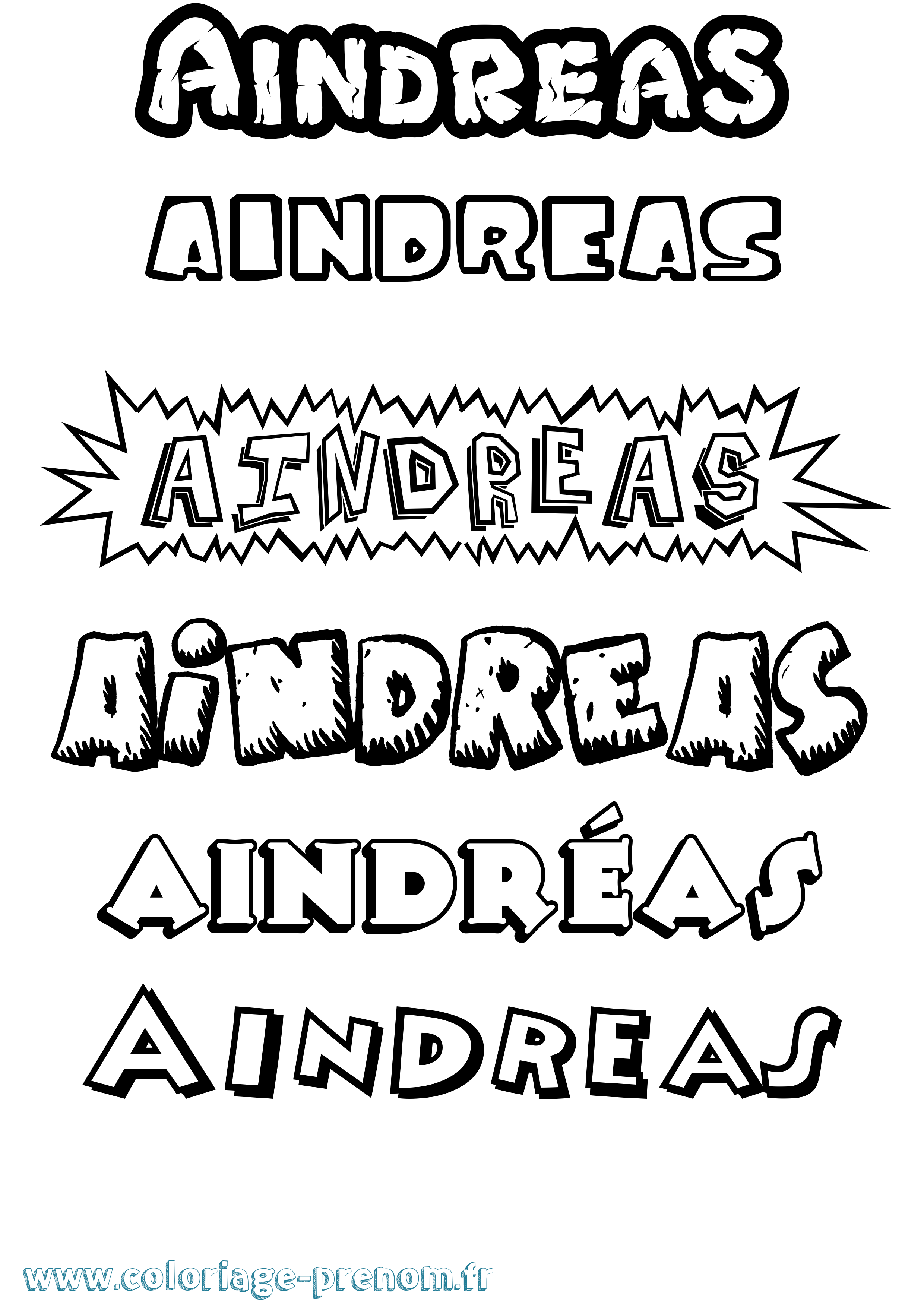 Coloriage prénom Aindréas Dessin Animé