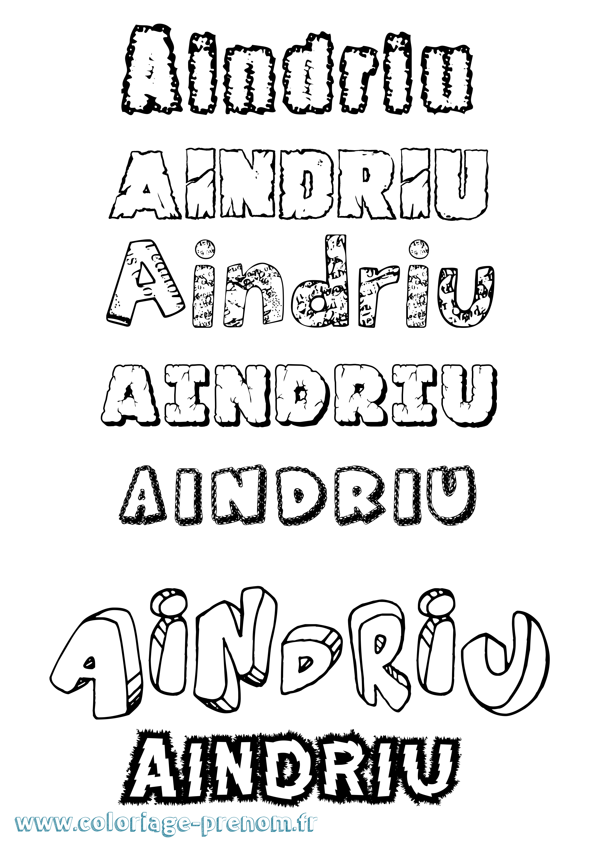 Coloriage Aindriú Destructuré Coloriage prénom Aindriú Destructuré