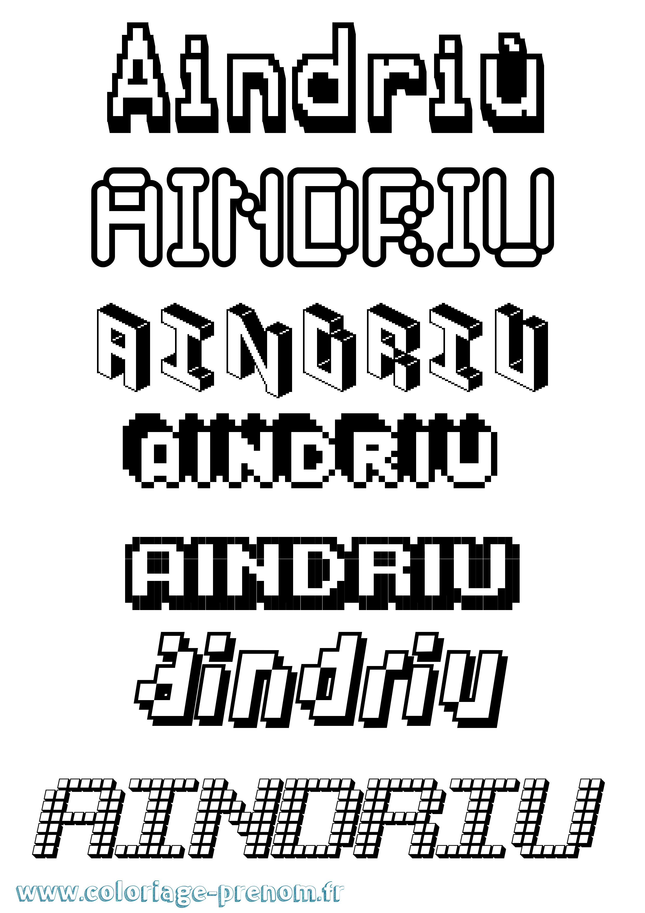Coloriage Aindriú Pixel Coloriage prénom Aindriú Pixel