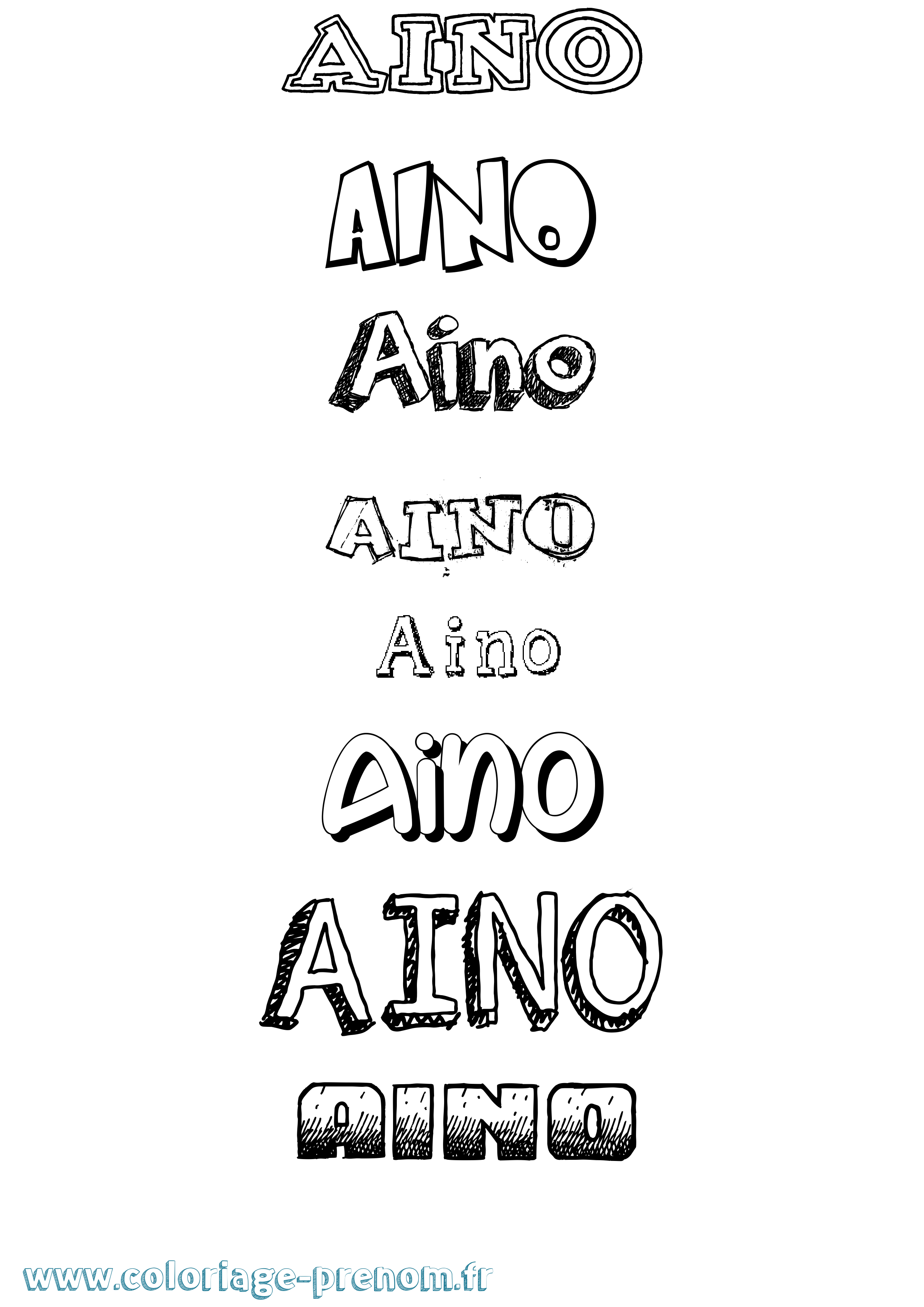 Coloriage prénom Aino Dessiné