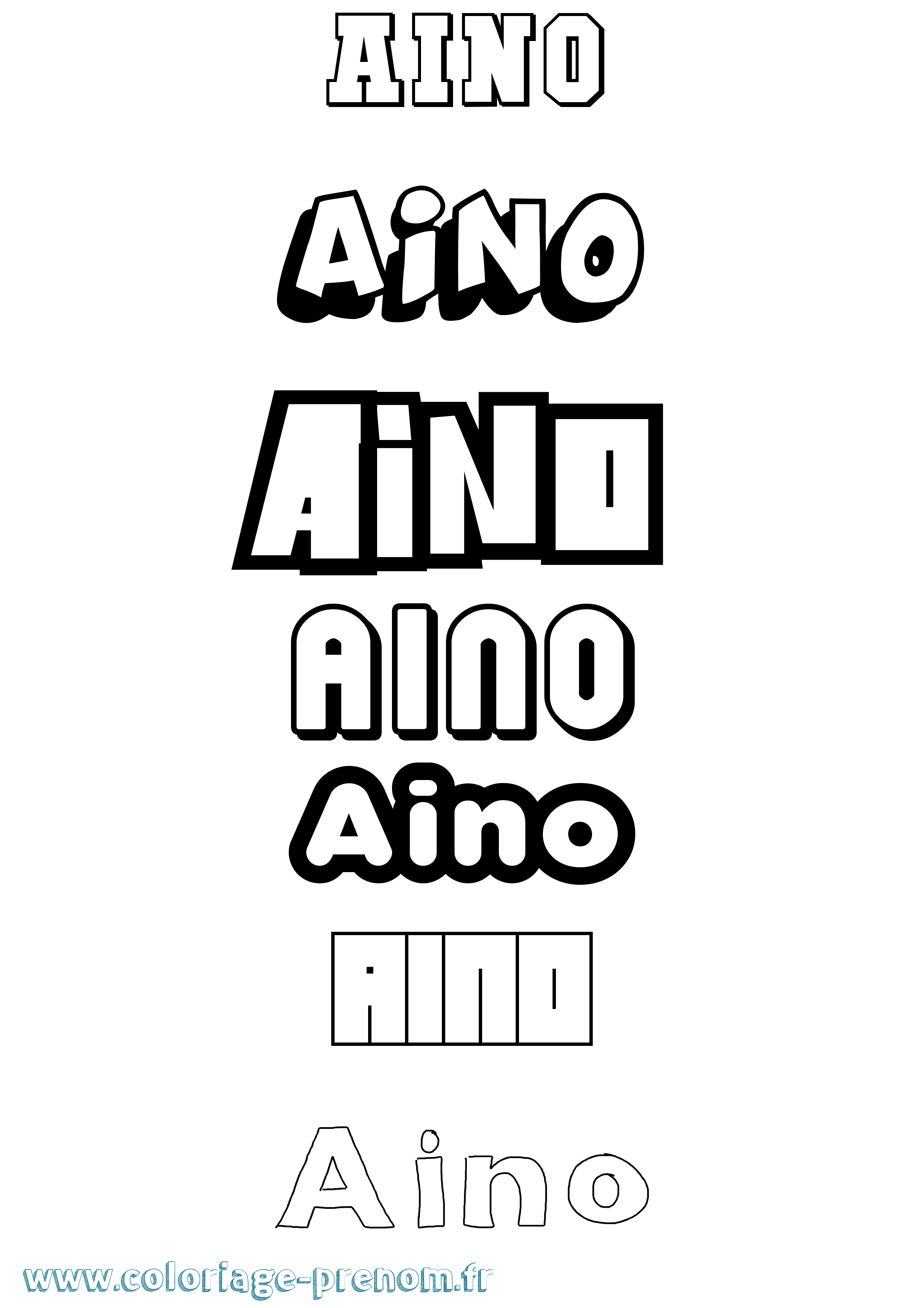 Coloriage prénom Aino Simple