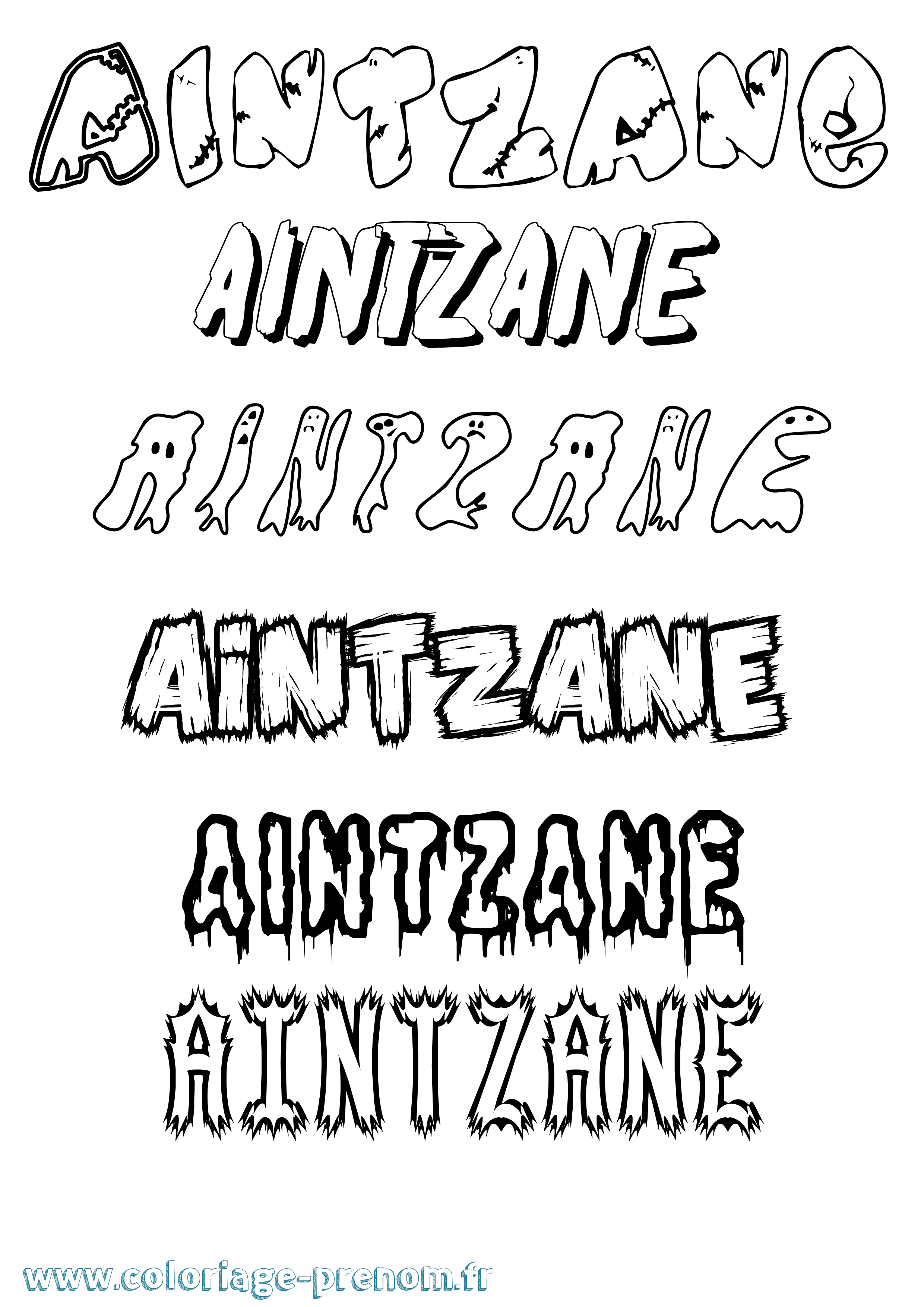 Coloriage prénom Aintzane Frisson