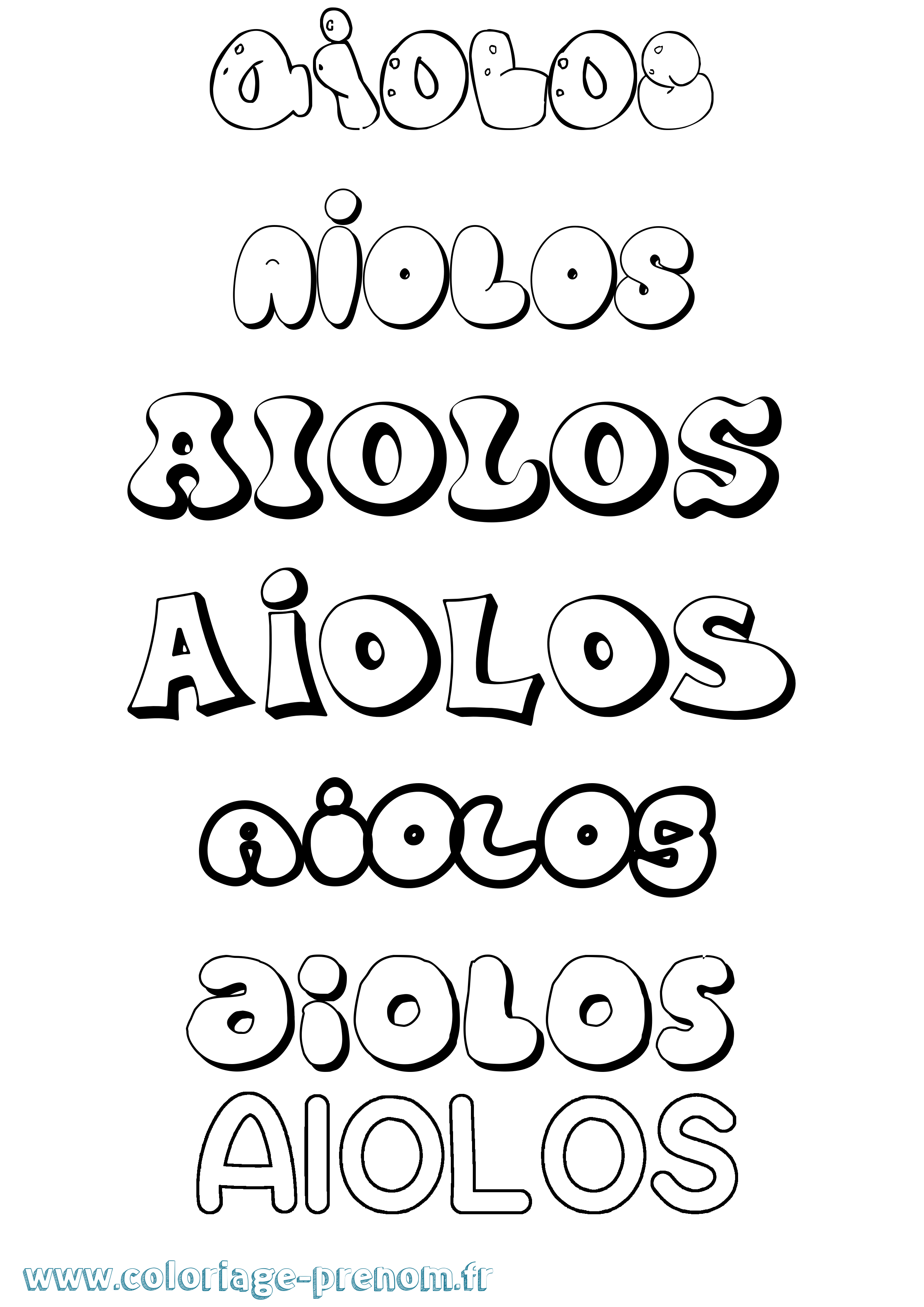 Coloriage Aiolos Bubble Coloriage prénom Aiolos Bubble
